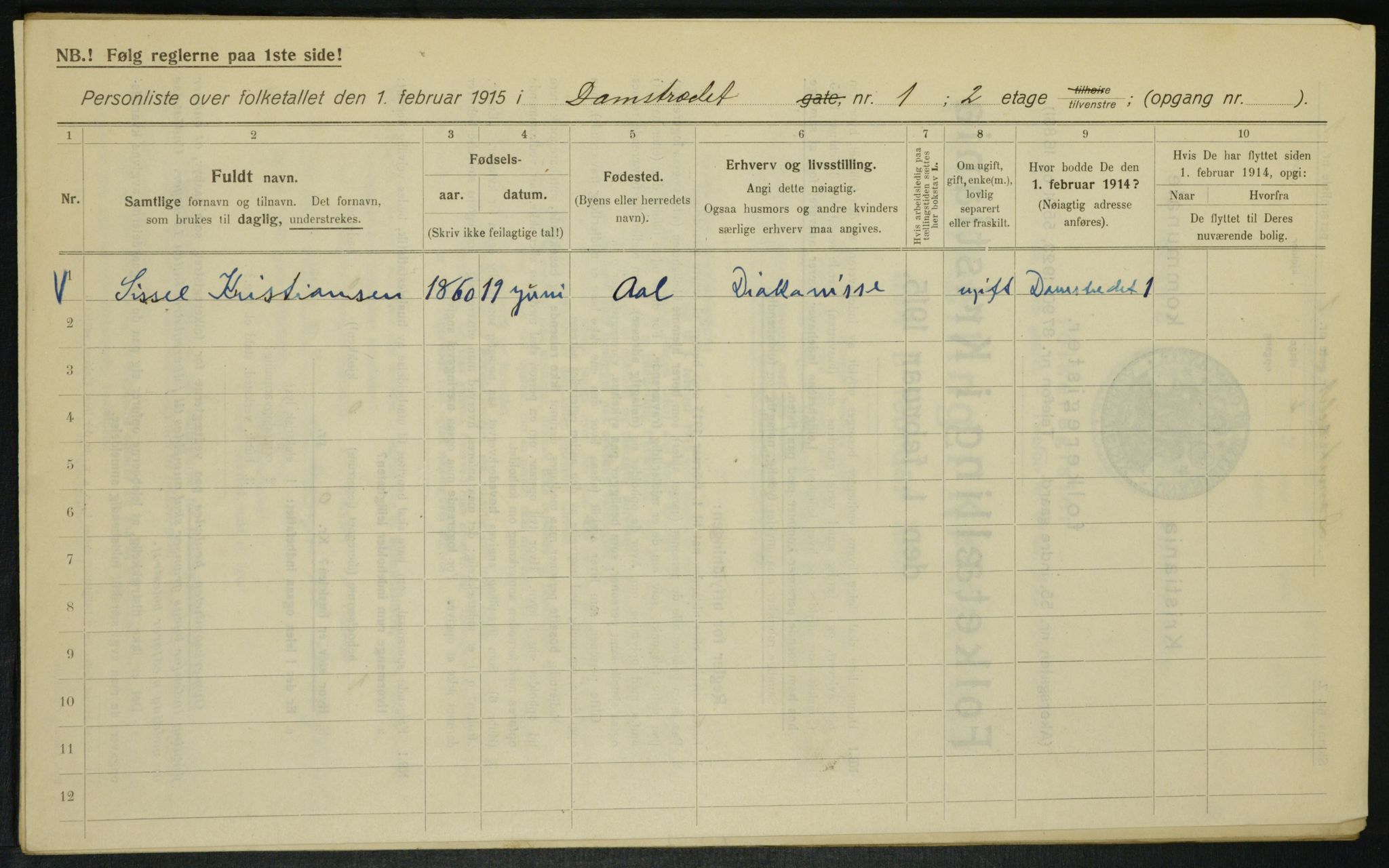 OBA, Kommunal folketelling 1.2.1915 for Kristiania, 1915, s. 14375