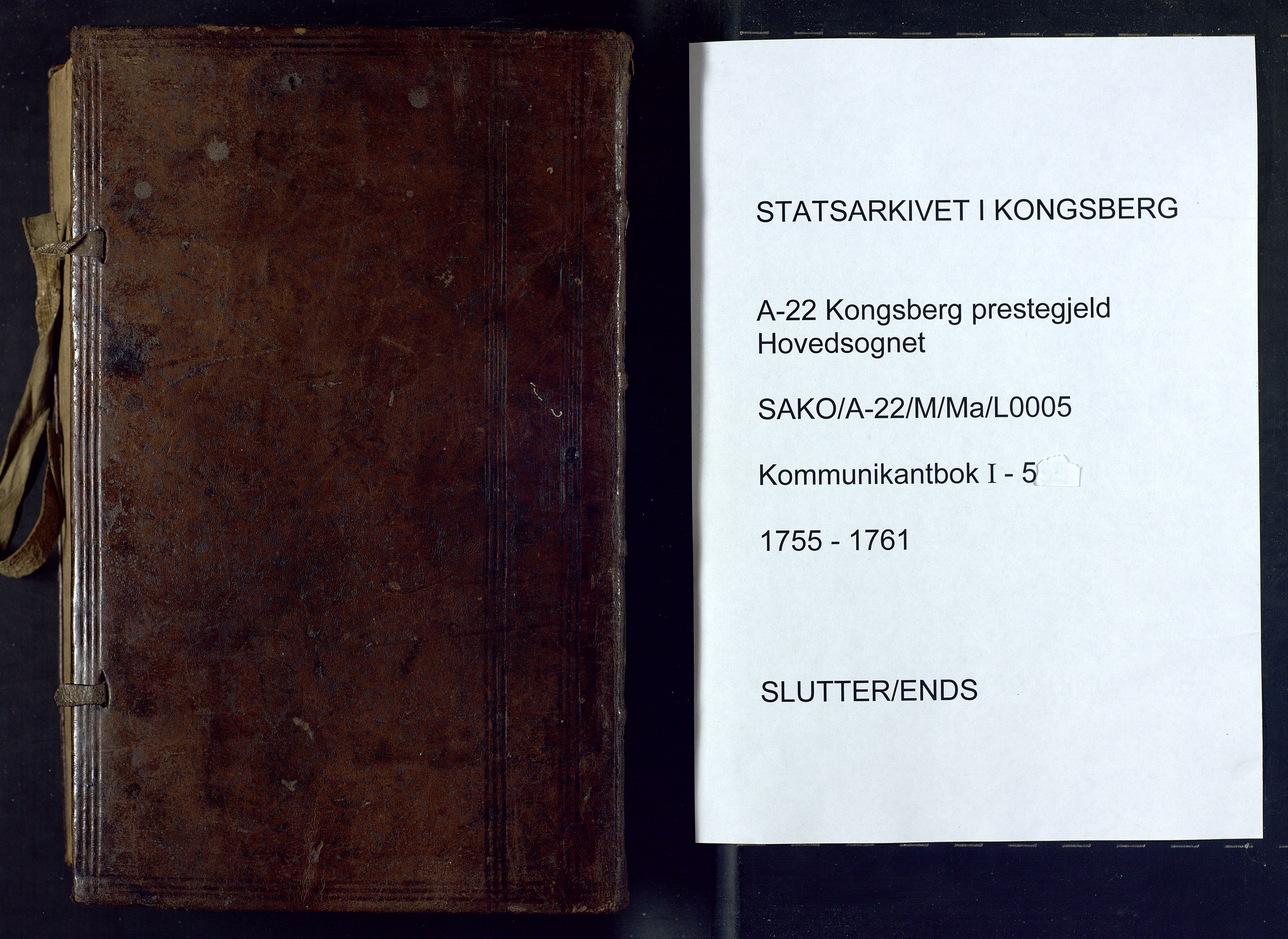 Kongsberg kirkebøker, SAKO/A-22/M/Ma/L0005: Kommunikantprotokoll nr. 5, 1755-1761