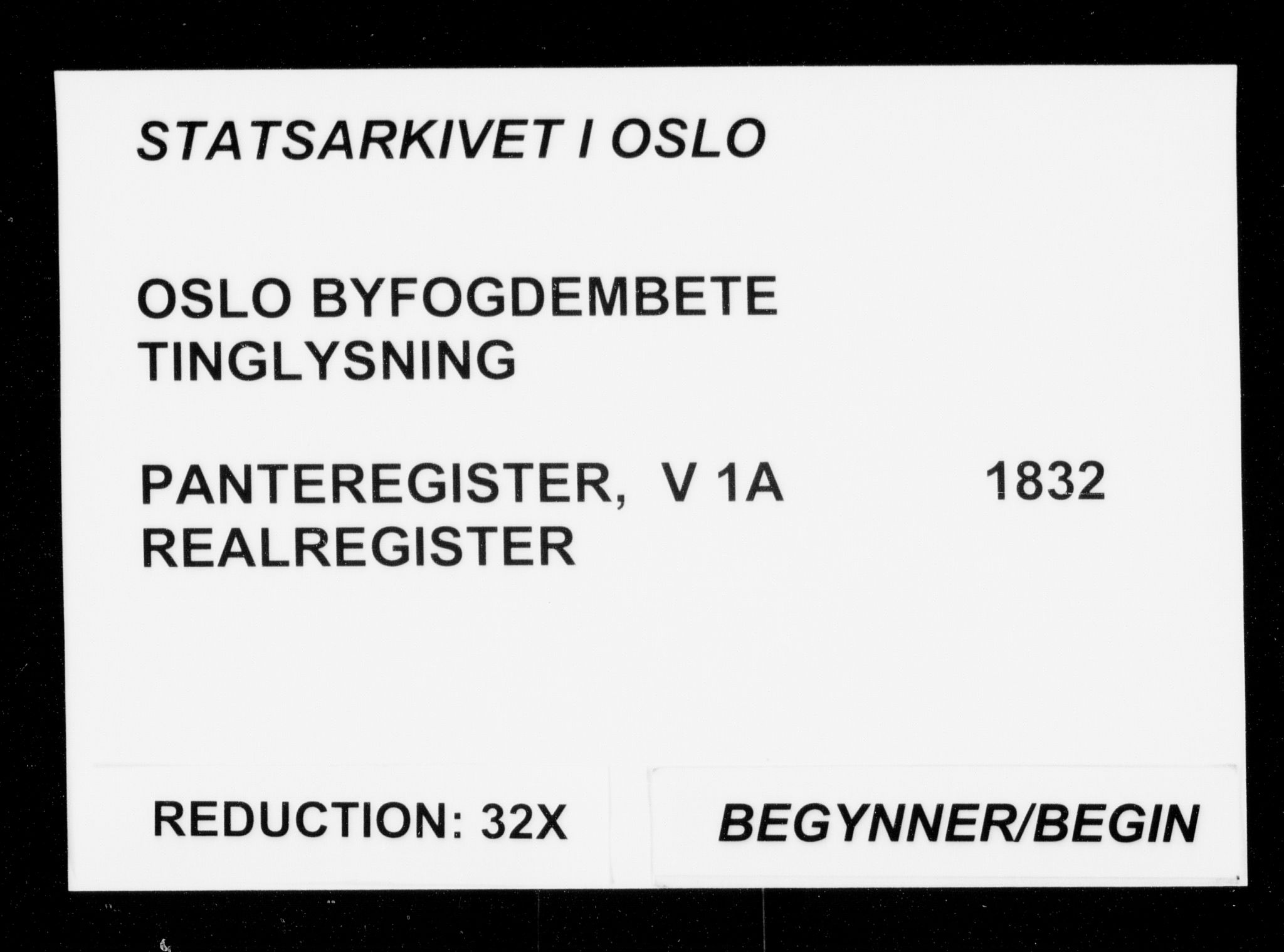 Christiania byfogd, SAO/A-11543/G/Ga/Gaa/Gaae/L0001a: Panteregister nr. V 1a, 1824-1841