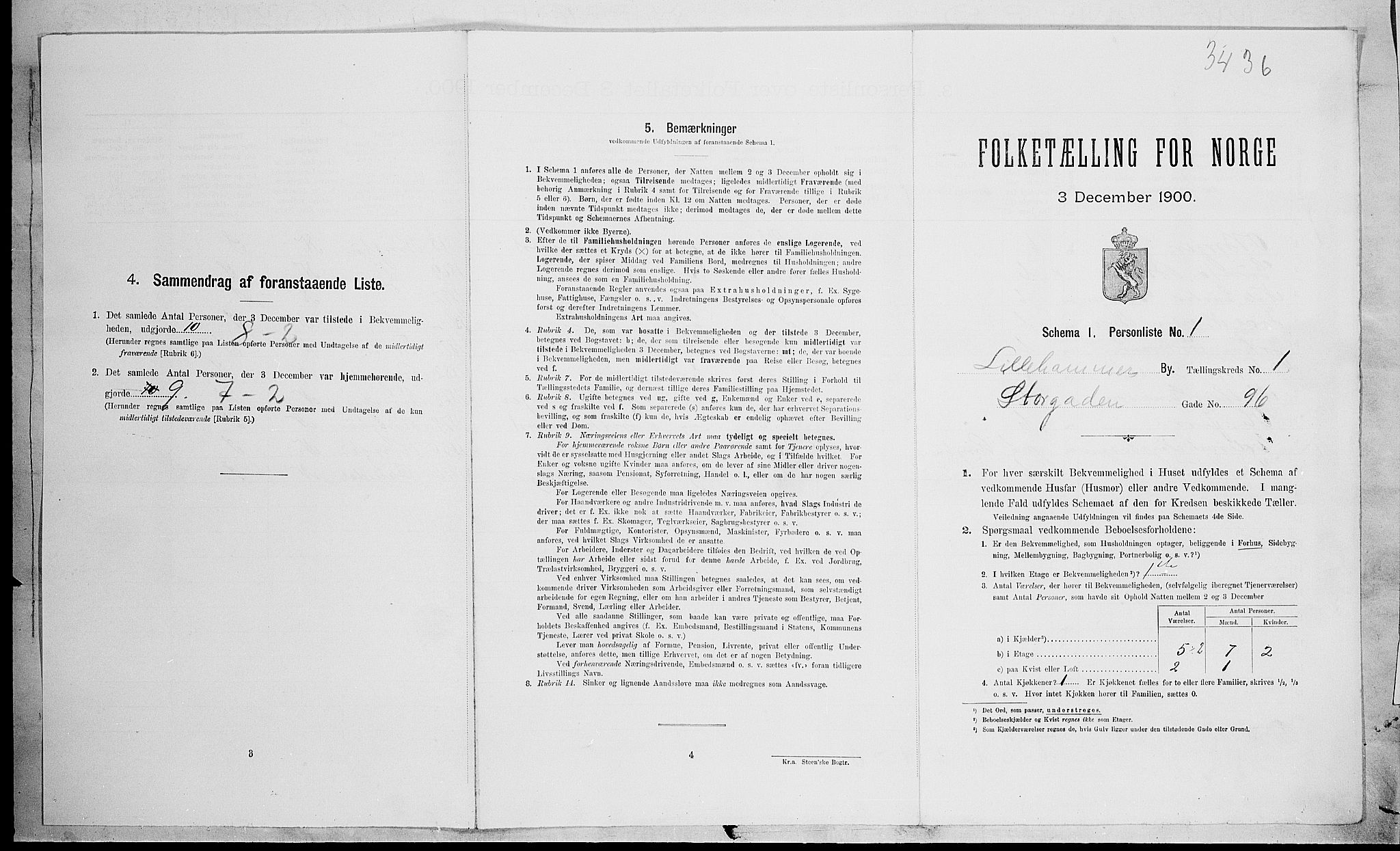 SAH, Folketelling 1900 for 0501 Lillehammer kjøpstad, 1900, s. 633