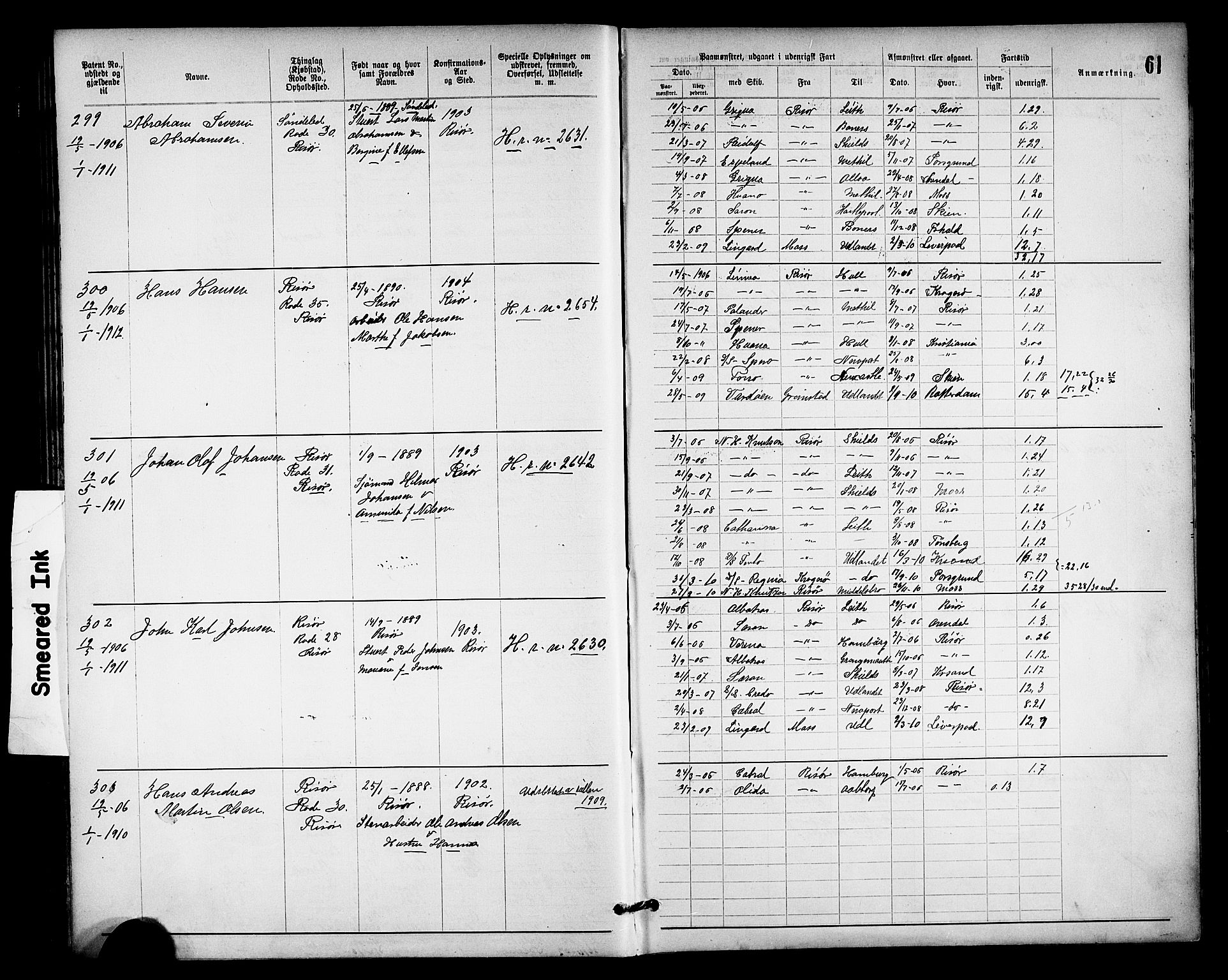 Risør mønstringskrets, AV/SAK-2031-0010/F/Fa/L0004: Annotasjonsrulle nr 1914-1915 og nr 1-477, T-8, 1899-1911, s. 66