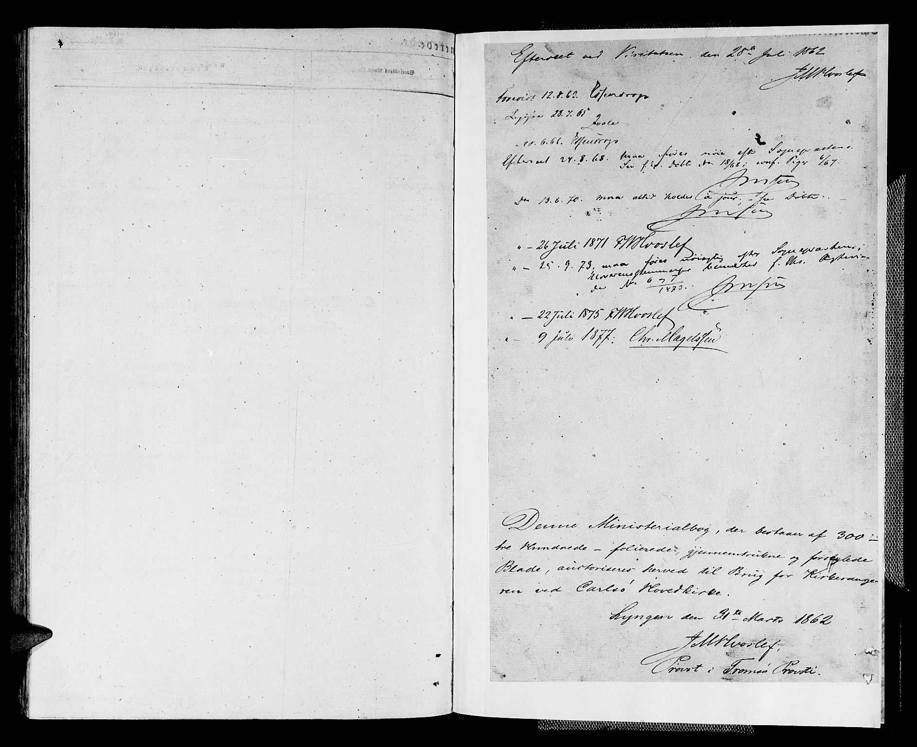 Karlsøy sokneprestembete, AV/SATØ-S-1299/H/Ha/Hab/L0003klokker: Klokkerbok nr. 3, 1862-1877