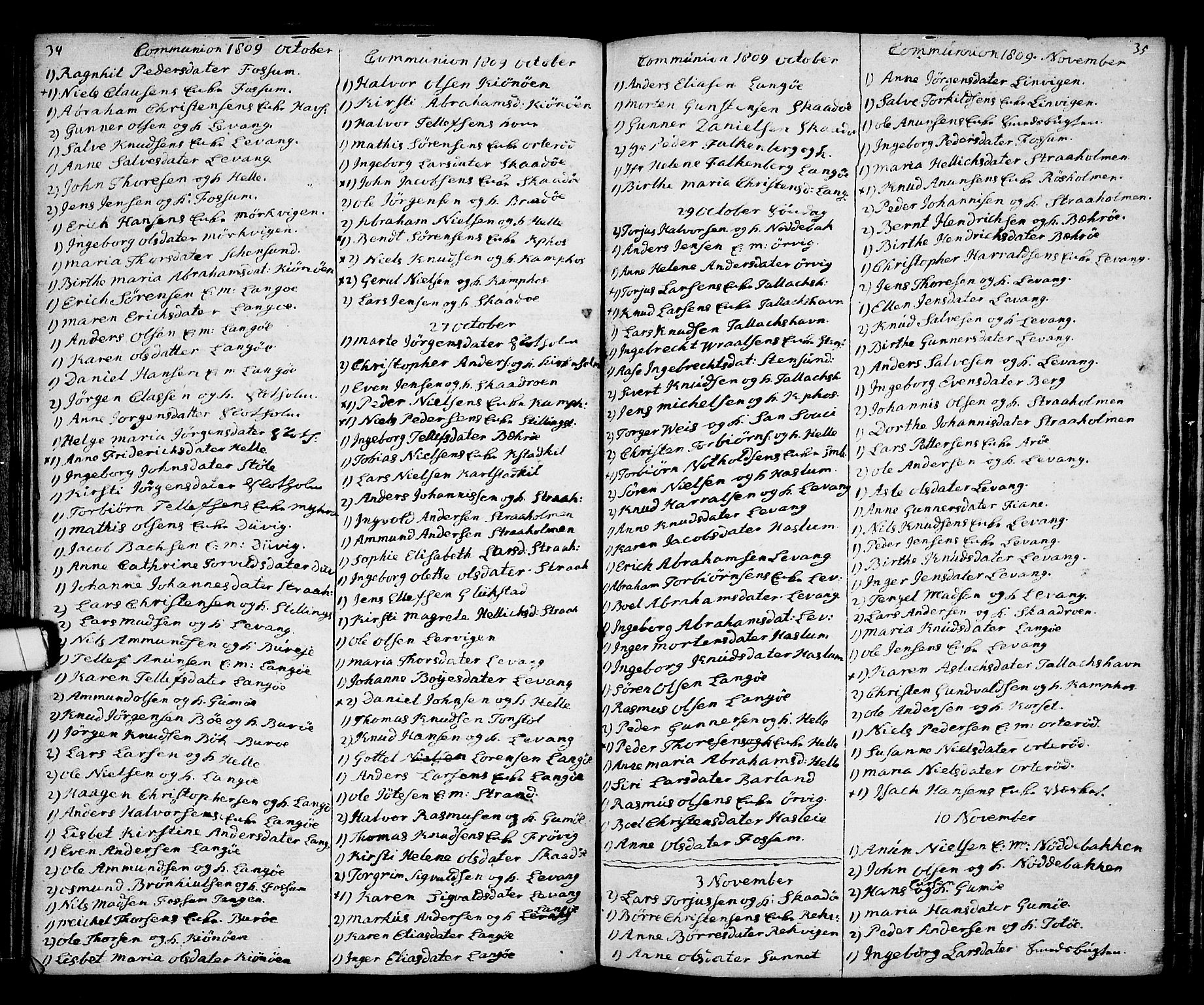 Kragerø kirkebøker, SAKO/A-278/G/Ga/L0001: Klokkerbok nr. 1 /2, 1806-1811, s. 34-35