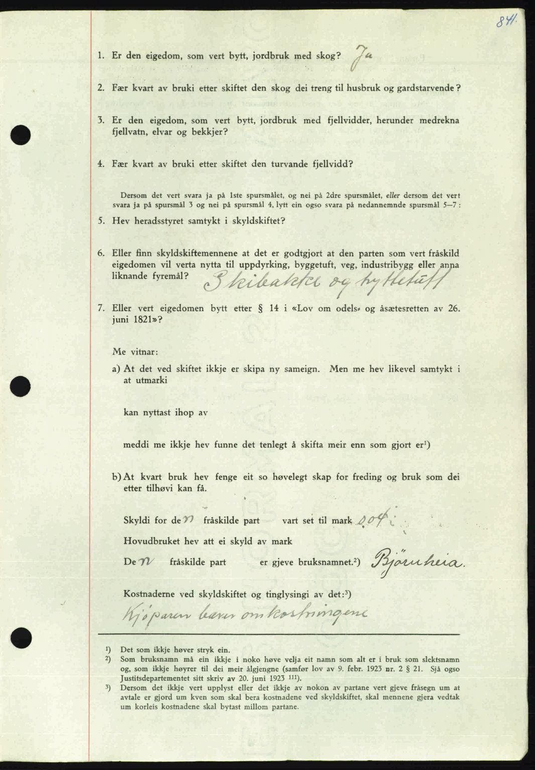 Nordmøre sorenskriveri, AV/SAT-A-4132/1/2/2Ca: Pantebok nr. A106, 1947-1947, Dagboknr: 2709/1947