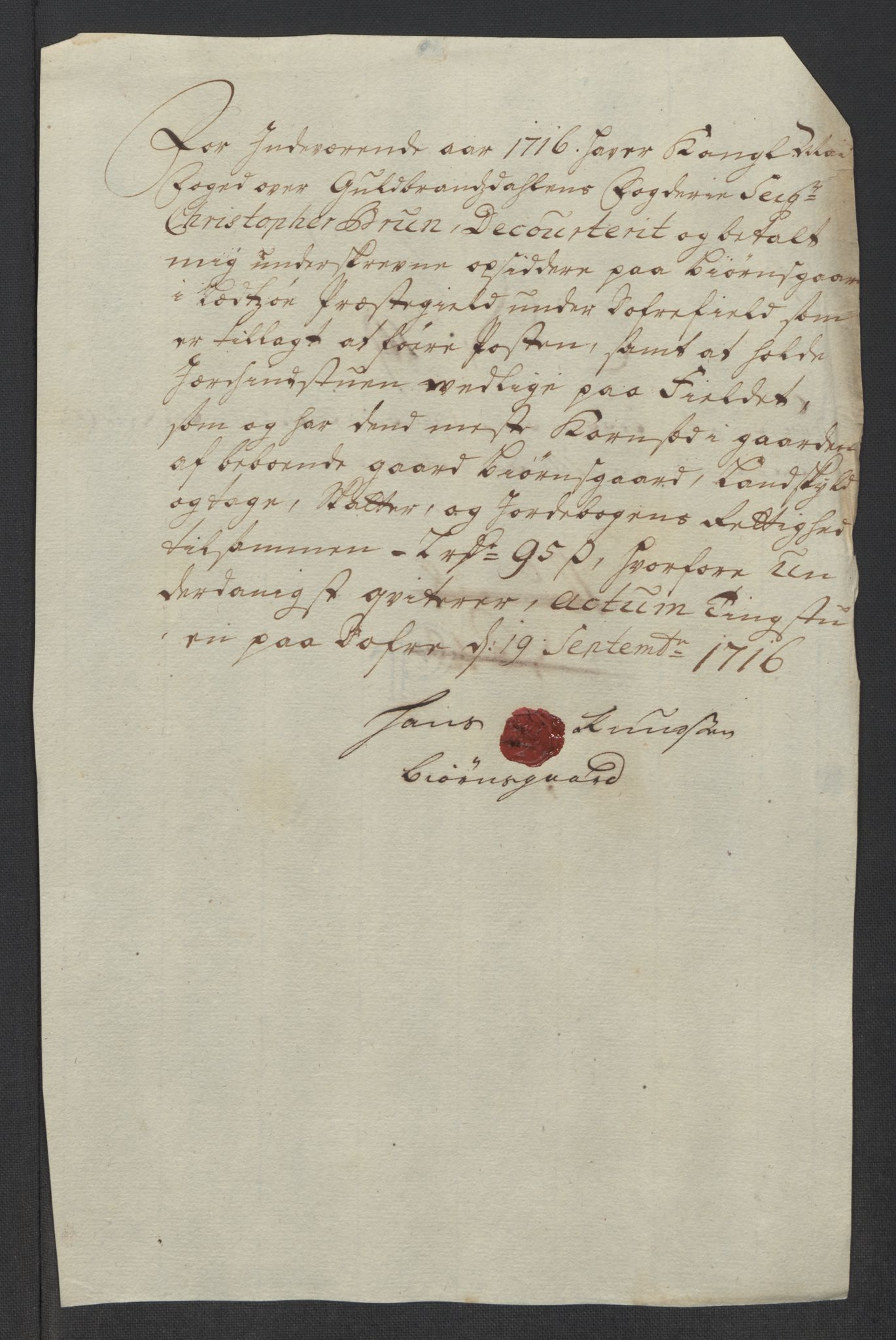 Rentekammeret inntil 1814, Reviderte regnskaper, Fogderegnskap, RA/EA-4092/R17/L1186: Fogderegnskap Gudbrandsdal, 1716, s. 178