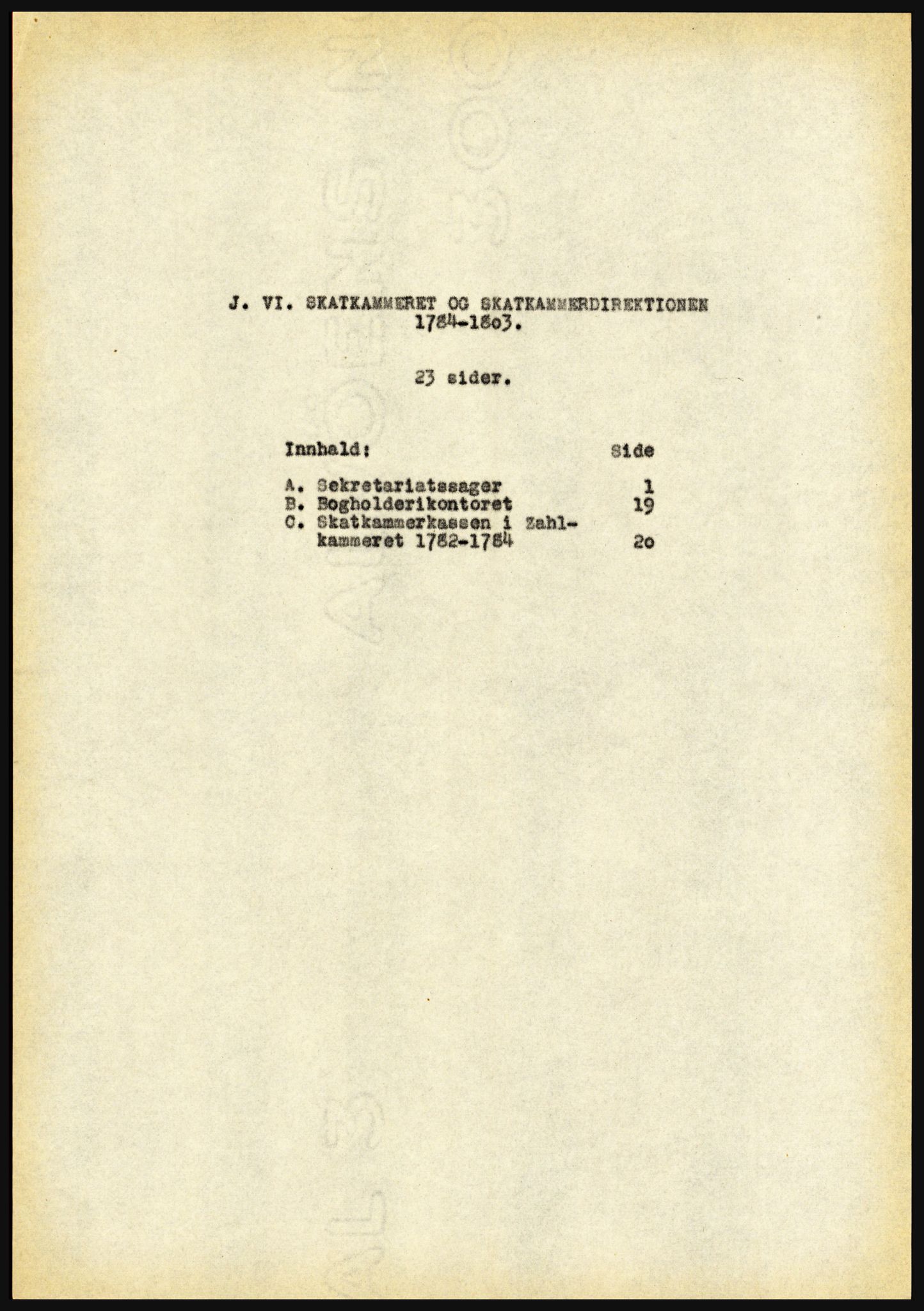 Riksarkivet, Seksjon for eldre arkiv og spesialsamlinger, AV/RA-EA-6797/H/Ha, 1953