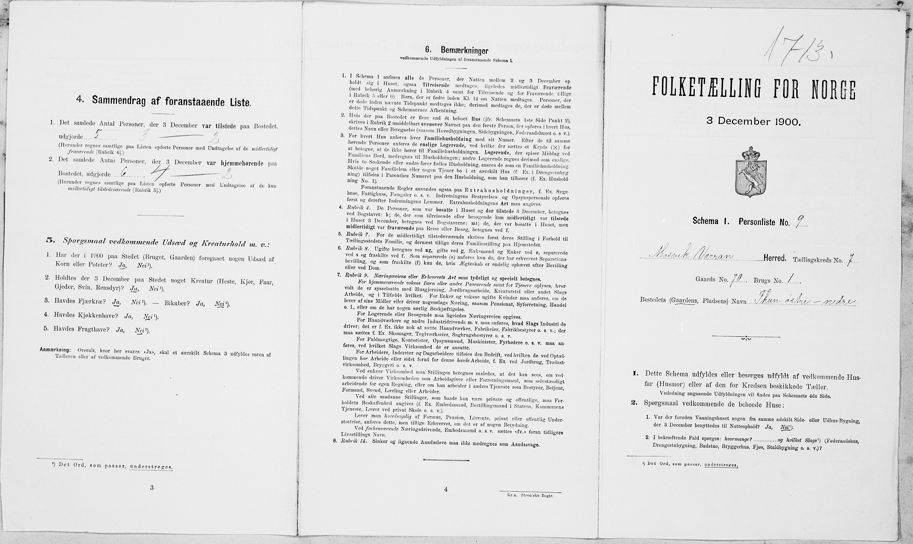 SAT, Folketelling 1900 for 1723 Mosvik og Verran herred, 1900, s. 757