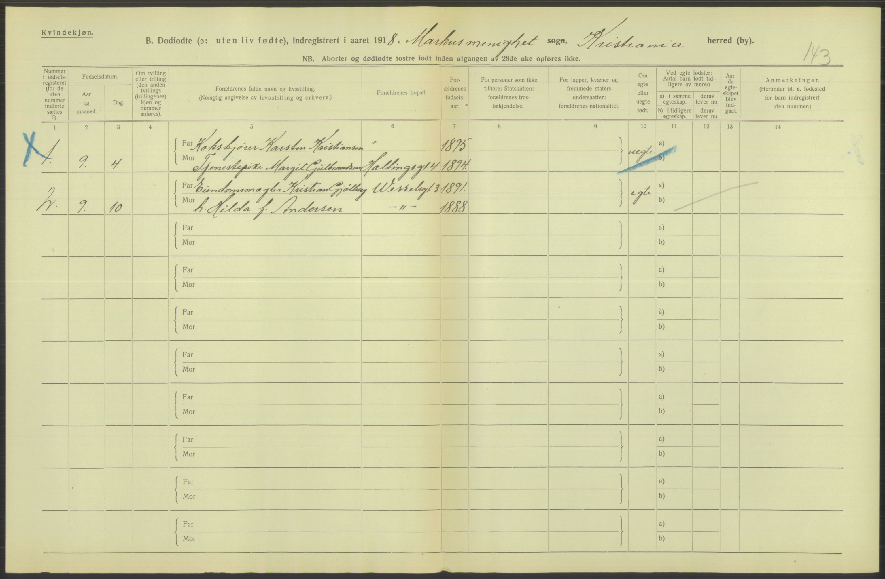 Statistisk sentralbyrå, Sosiodemografiske emner, Befolkning, AV/RA-S-2228/D/Df/Dfb/Dfbh/L0011: Kristiania: Døde, dødfødte, 1918, s. 692