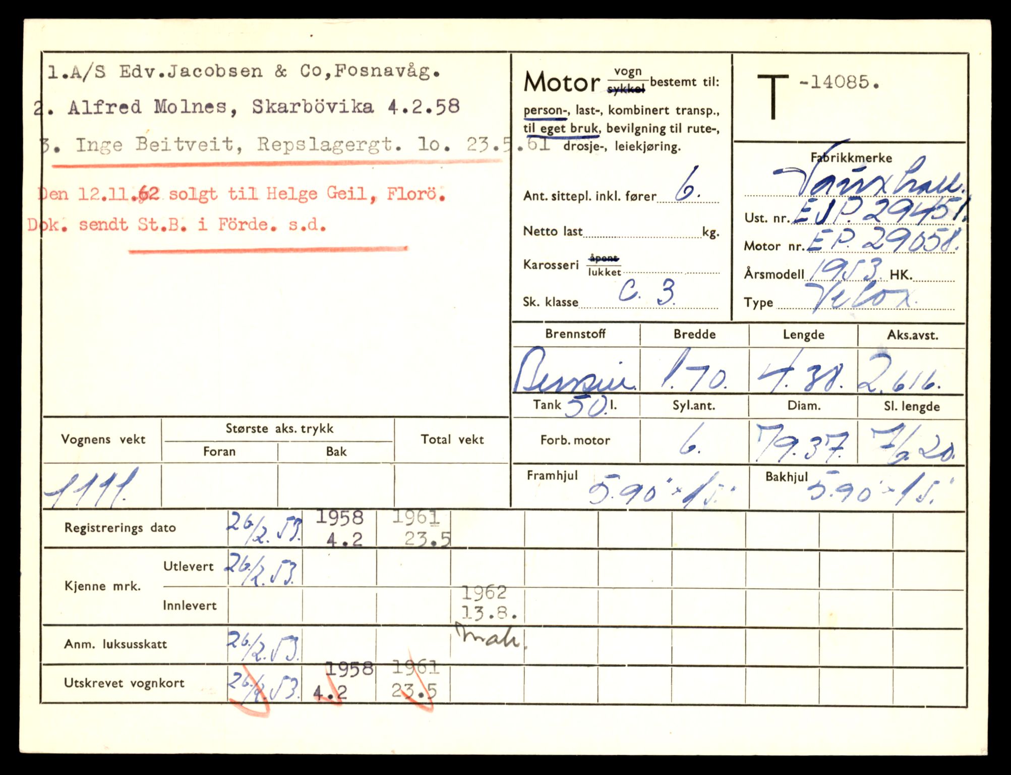 Møre og Romsdal vegkontor - Ålesund trafikkstasjon, AV/SAT-A-4099/F/Fe/L0043: Registreringskort for kjøretøy T 14080 - T 14204, 1927-1998, s. 135