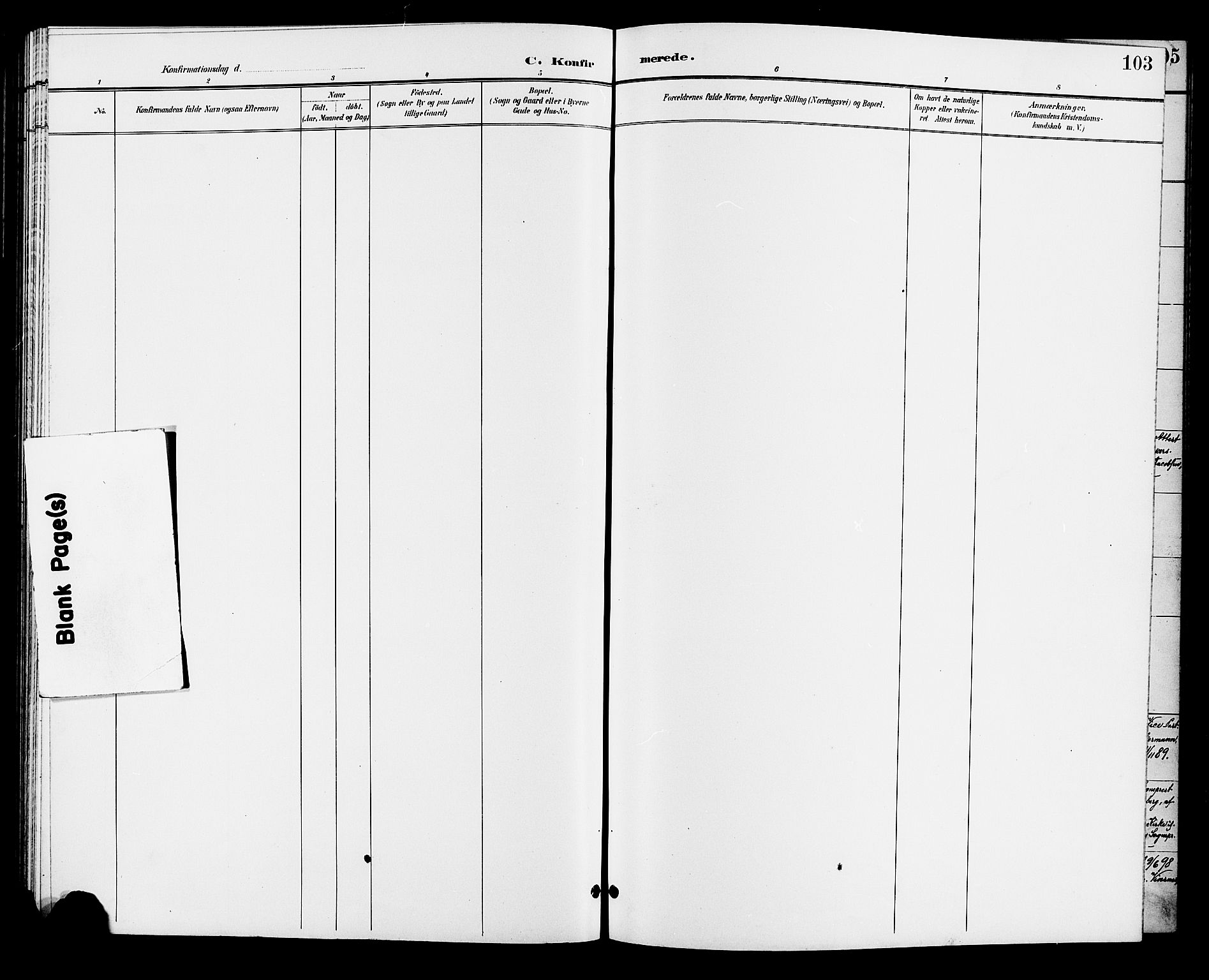 Øyer prestekontor, SAH/PREST-084/H/Ha/Hab/L0005: Klokkerbok nr. 5, 1897-1913, s. 103