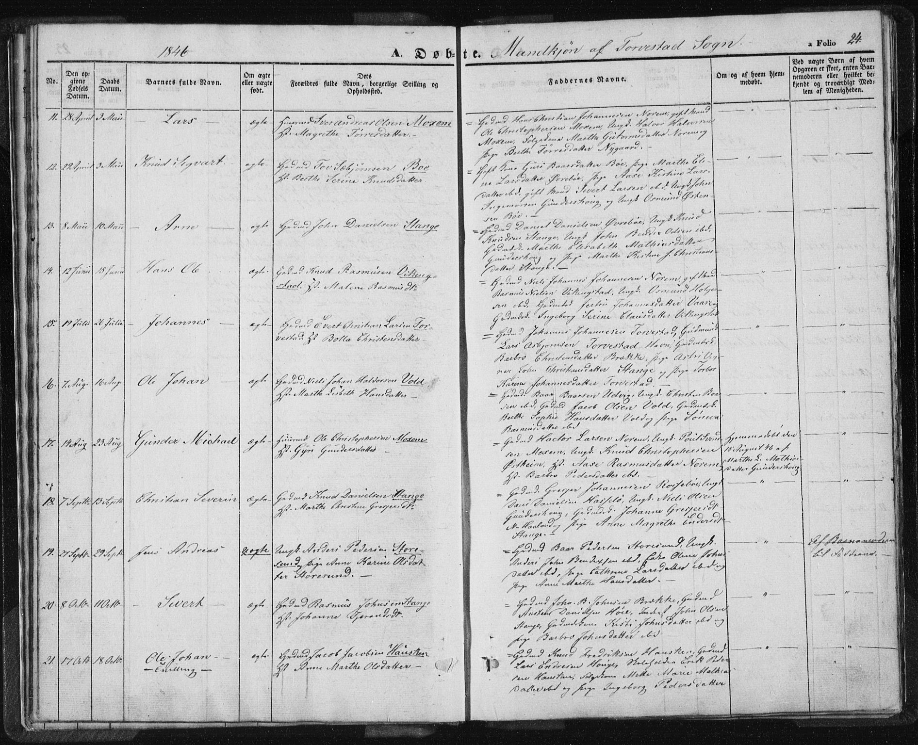 Torvastad sokneprestkontor, SAST/A -101857/H/Ha/Haa/L0005: Ministerialbok nr. A 5, 1836-1847, s. 24