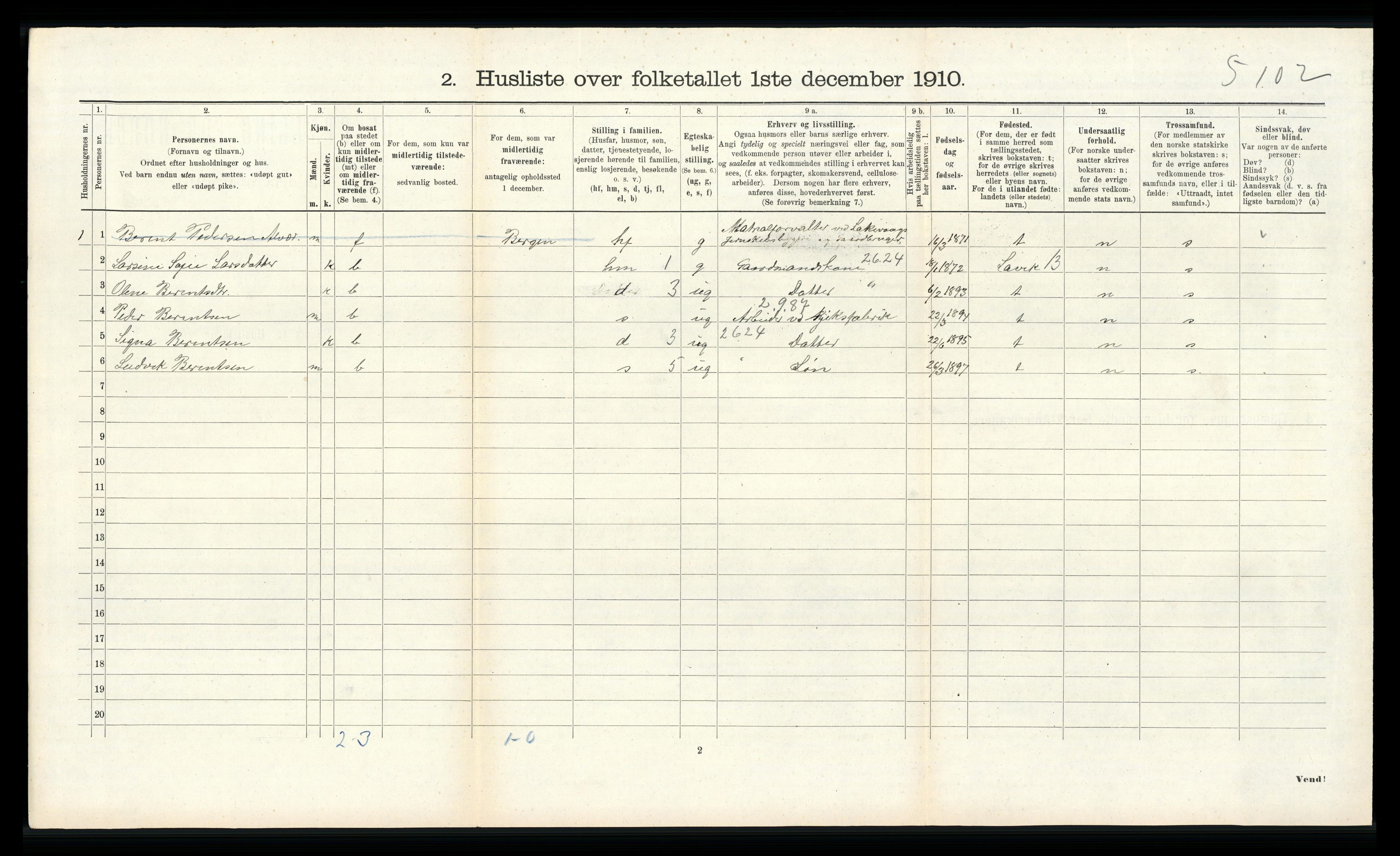 RA, Folketelling 1910 for 1257 Alversund herred, 1910, s. 657