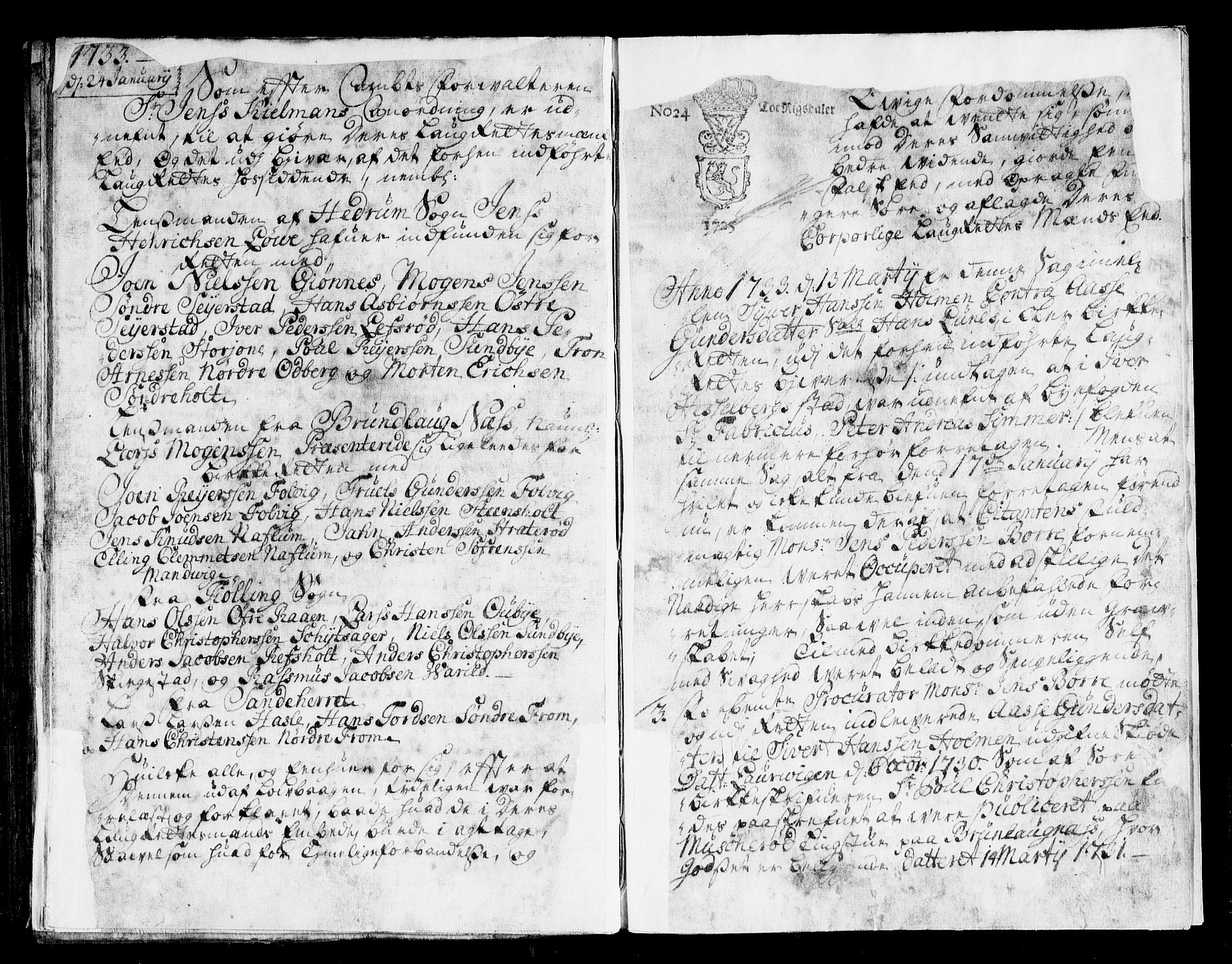 Larvik overbirkerett, AV/SAKO-A-802/F/Fa/L0005: Tingbok, 1725-1733, s. 238