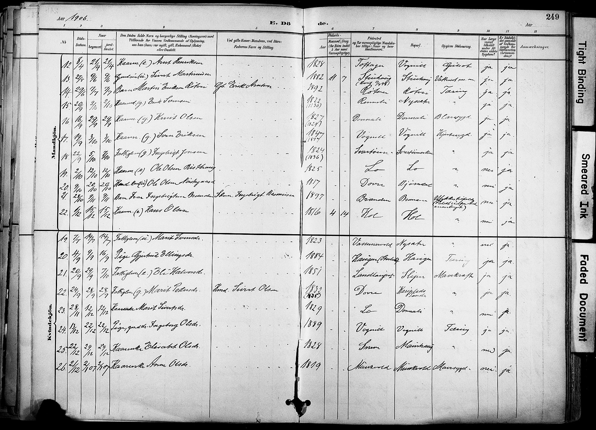 Ministerialprotokoller, klokkerbøker og fødselsregistre - Sør-Trøndelag, SAT/A-1456/678/L0902: Ministerialbok nr. 678A11, 1895-1911, s. 249