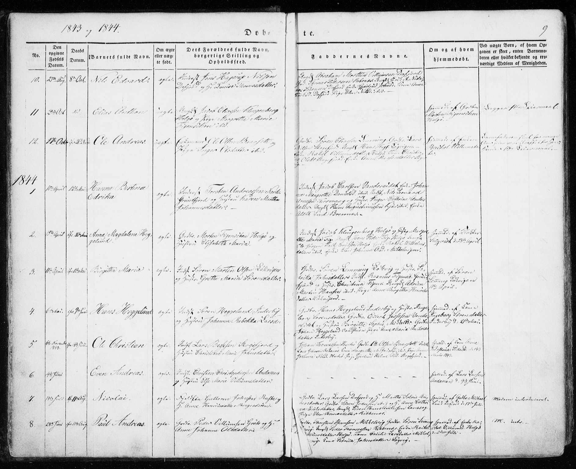 Karlsøy sokneprestembete, AV/SATØ-S-1299/H/Ha/Haa/L0009kirke: Ministerialbok nr. 9, 1838-1867, s. 9