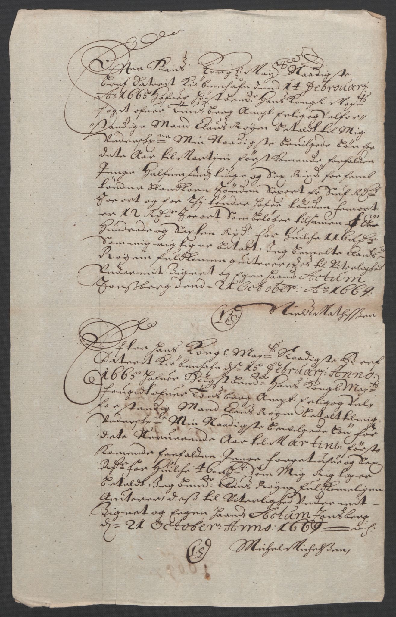 Rentekammeret inntil 1814, Reviderte regnskaper, Fogderegnskap, RA/EA-4092/R32/L1842: Fogderegnskap Jarlsberg grevskap, 1664-1673, s. 154