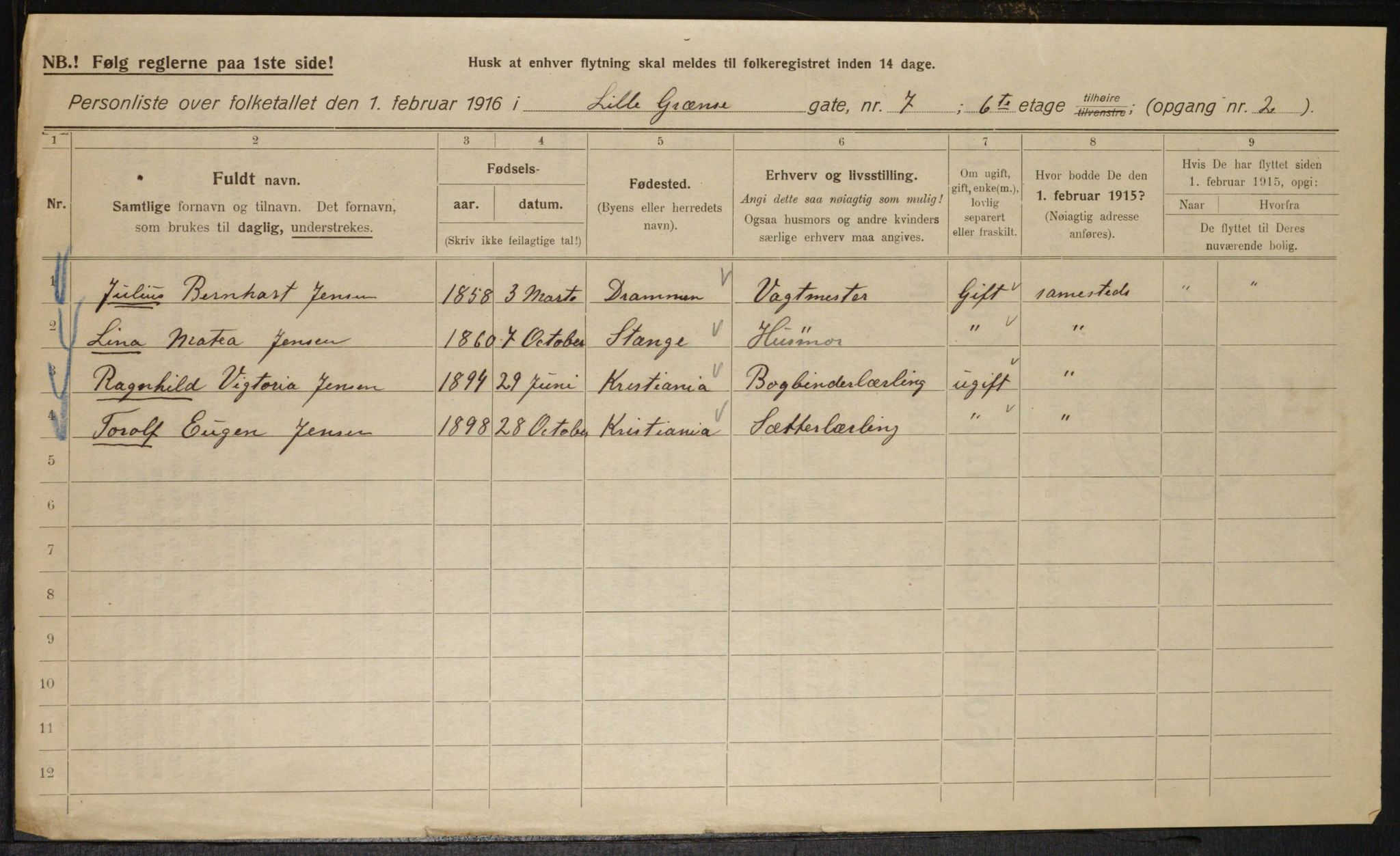 OBA, Kommunal folketelling 1.2.1916 for Kristiania, 1916, s. 58882