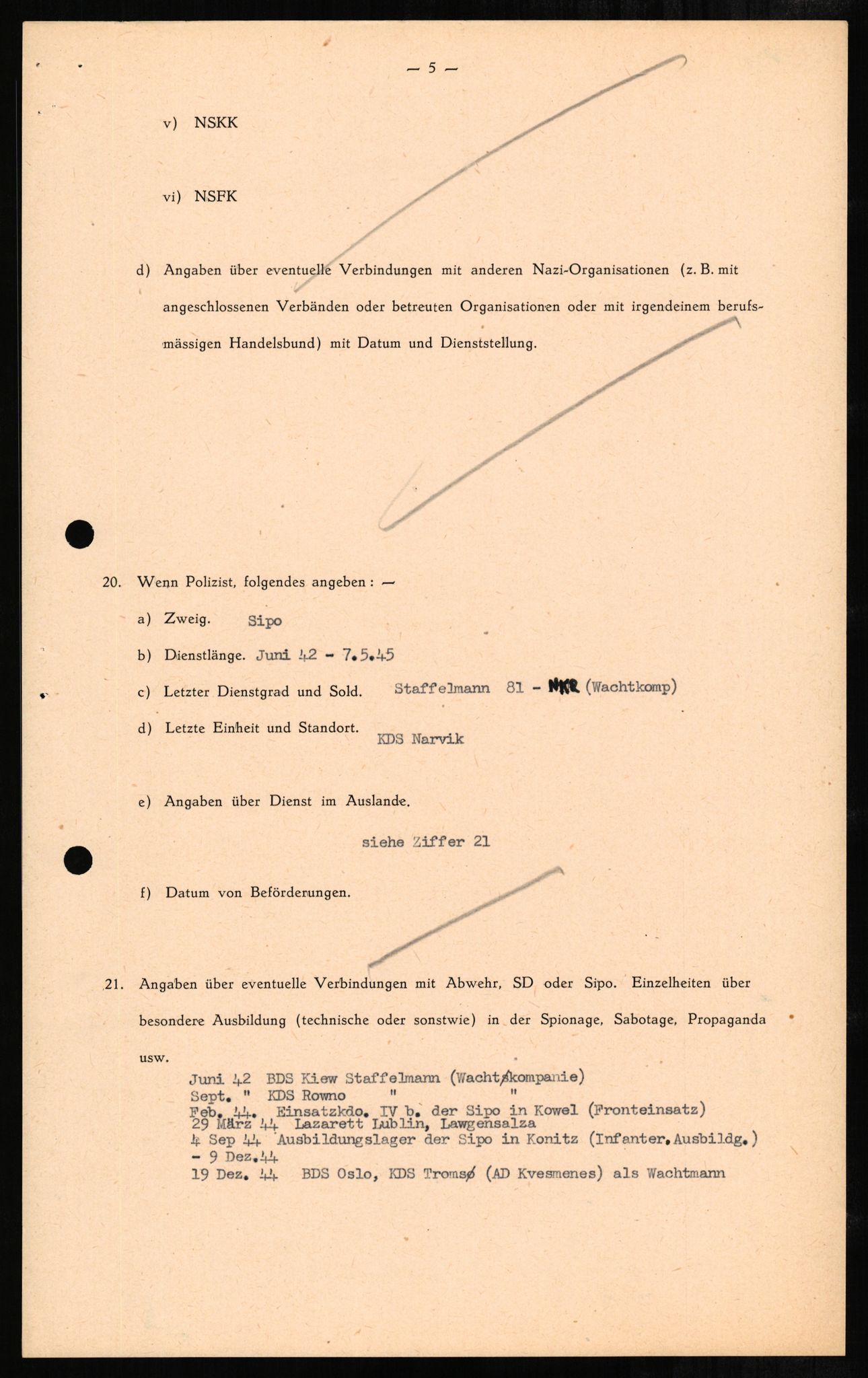 Forsvaret, Forsvarets overkommando II, AV/RA-RAFA-3915/D/Db/L0001: CI Questionaires. Tyske okkupasjonsstyrker i Norge. Tyskere., 1945-1946, s. 139