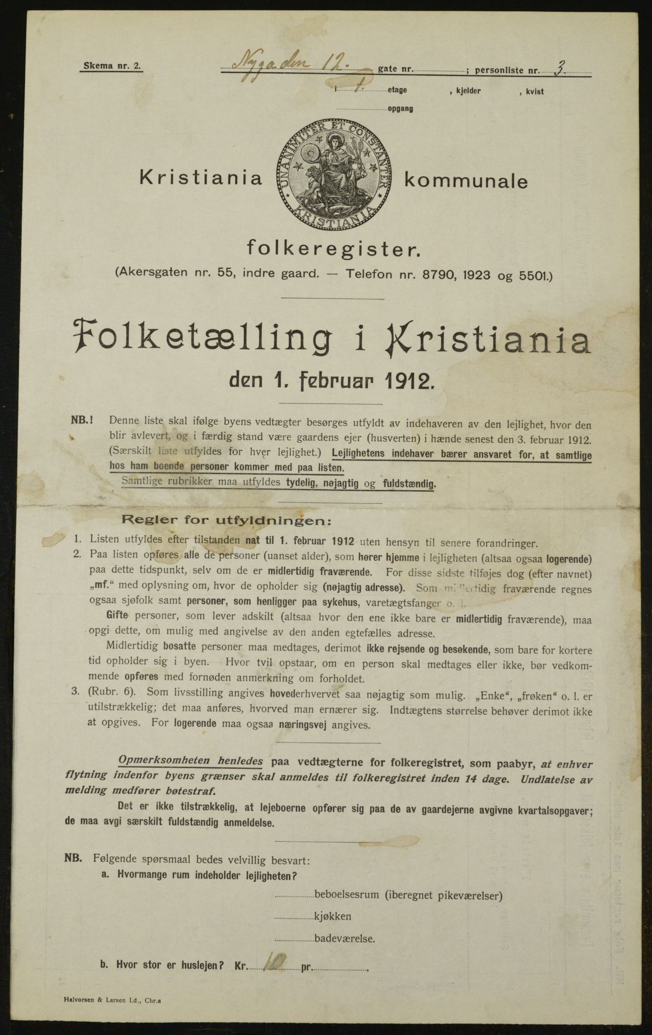 OBA, Kommunal folketelling 1.2.1912 for Kristiania, 1912, s. 74689