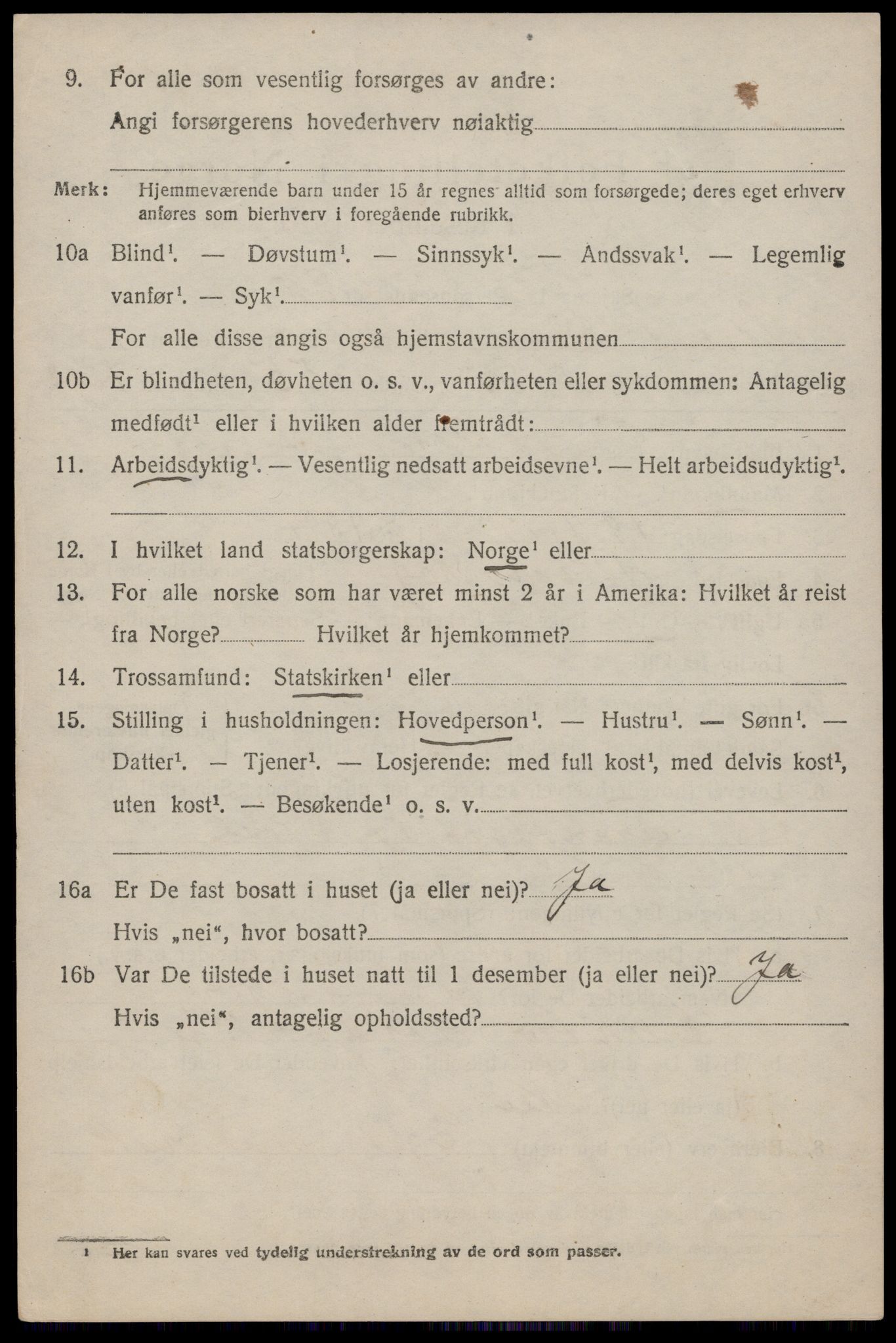 SAST, Folketelling 1920 for 1130 Strand herred, 1920, s. 7040