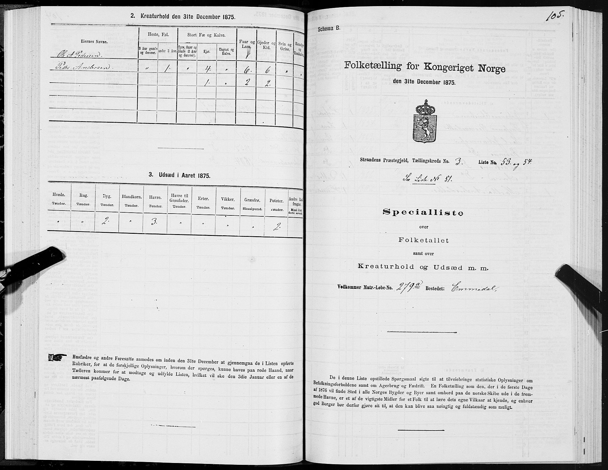 SAT, Folketelling 1875 for 1525P Stranda prestegjeld, 1875, s. 2105