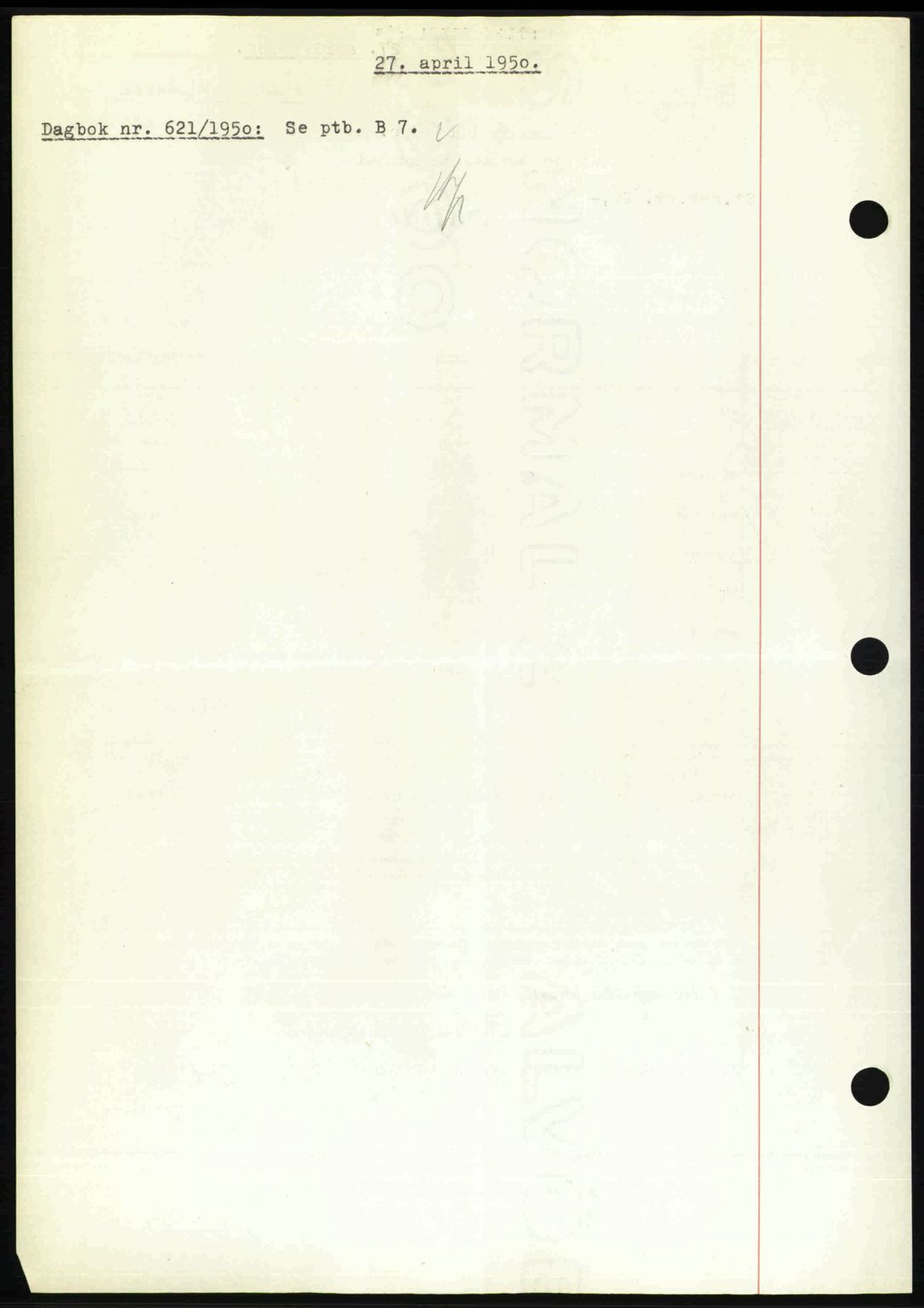 Nedenes sorenskriveri, SAK/1221-0006/G/Gb/Gba/L0062: Pantebok nr. A14, 1949-1950, Dagboknr: 621/1950