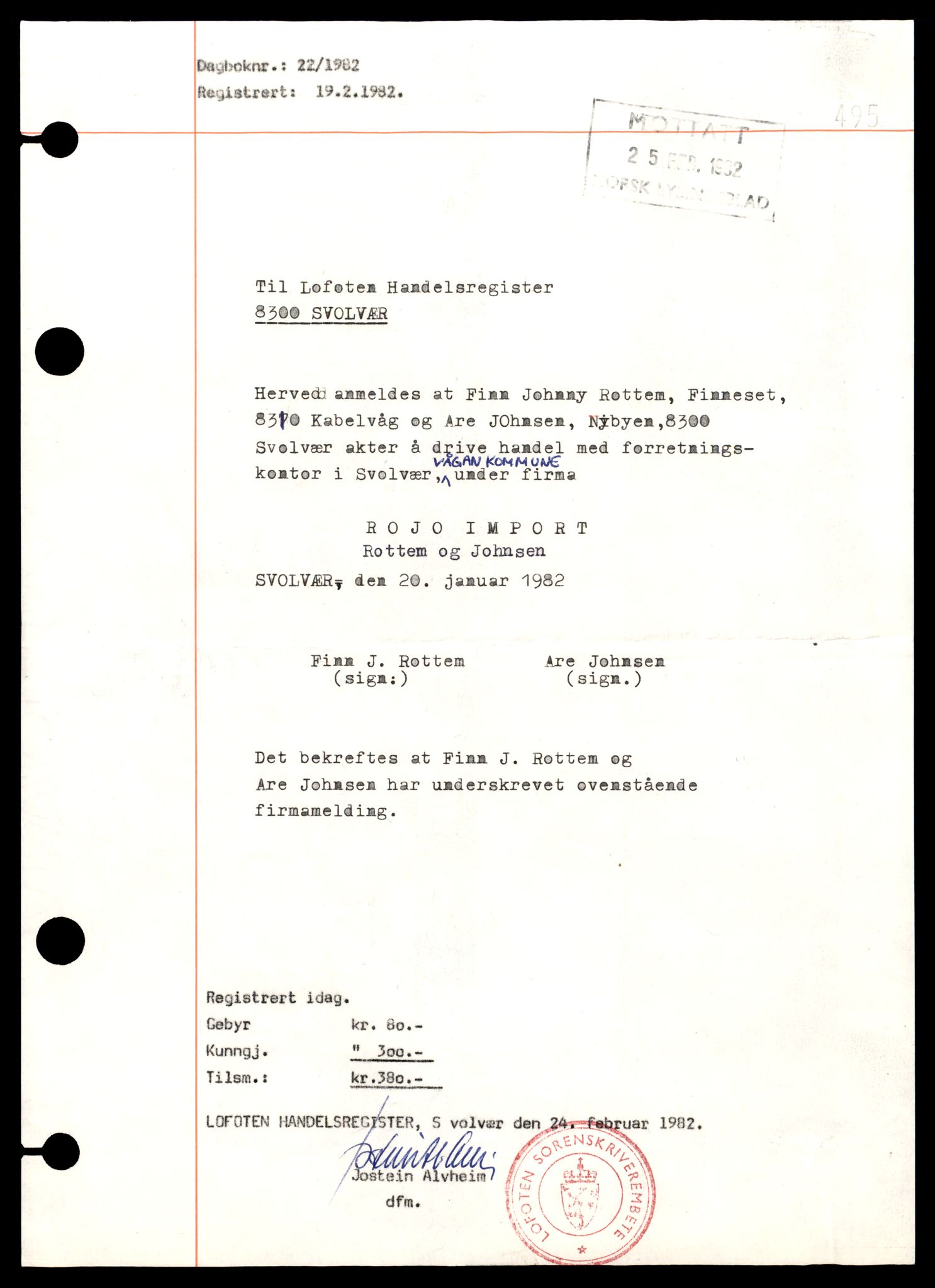 Lofoten sorenskriveri, SAT/A-0017/2/J/Jd/Jdc/L0018: Bilag, R-S, 1944-1990, s. 1