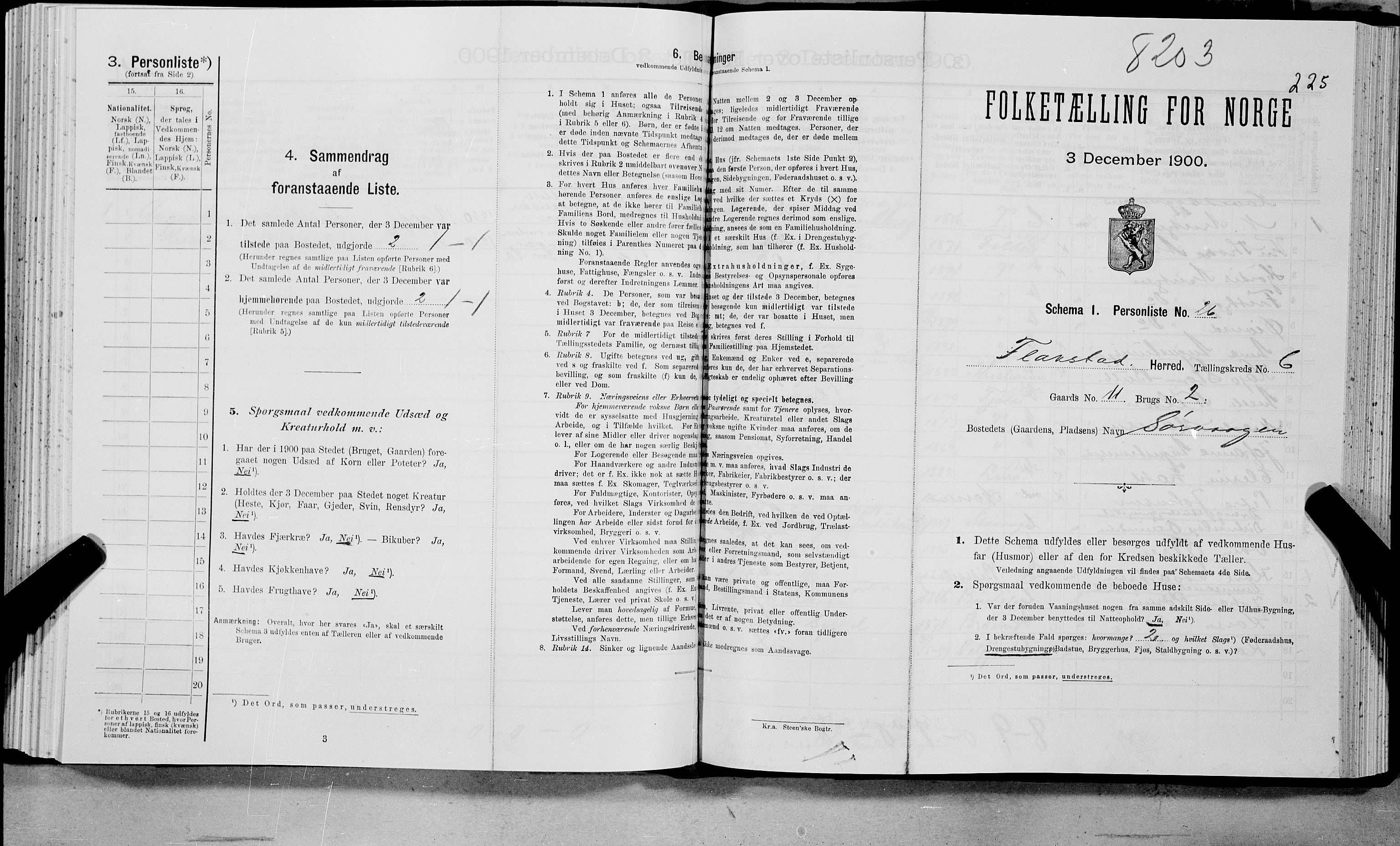 SAT, Folketelling 1900 for 1859 Flakstad herred, 1900, s. 715