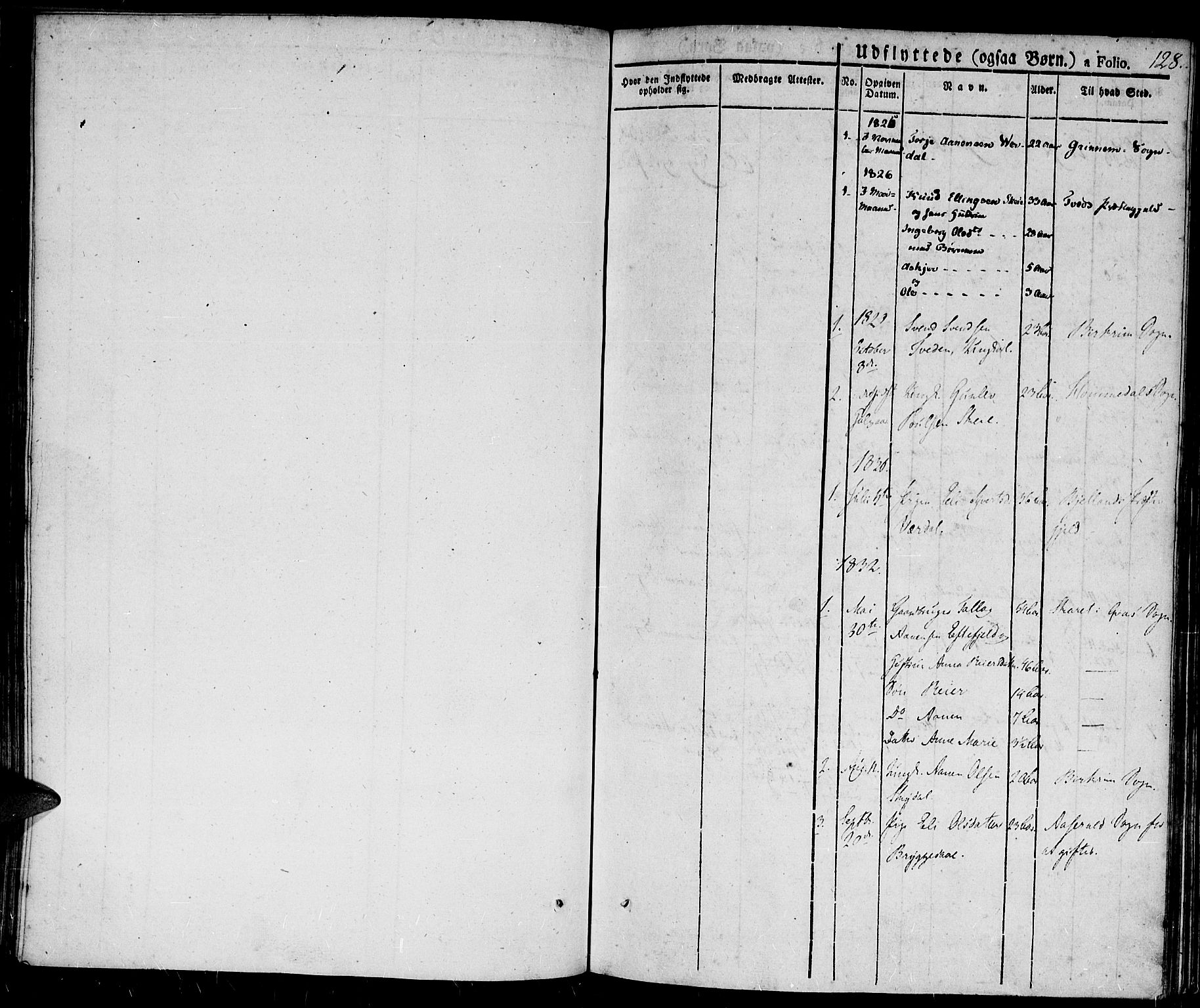 Hægebostad sokneprestkontor, AV/SAK-1111-0024/F/Fa/Fab/L0001: Ministerialbok nr. A 1, 1823-1867, s. 128