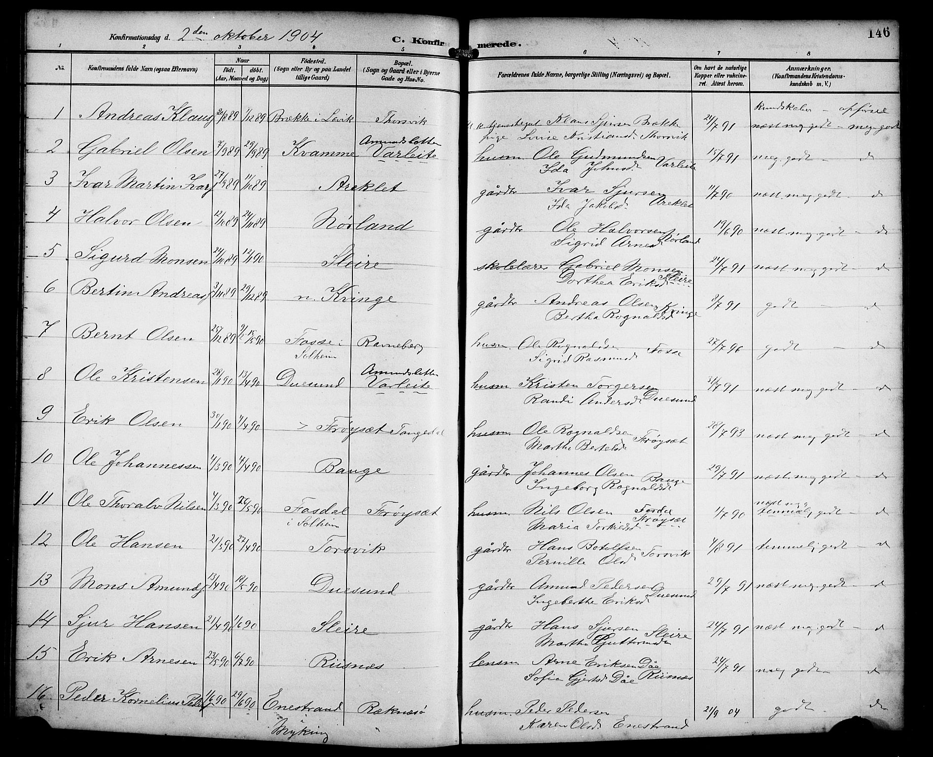 Masfjorden sokneprestembete, AV/SAB-A-77001: Klokkerbok nr. B 1, 1892-1913, s. 146