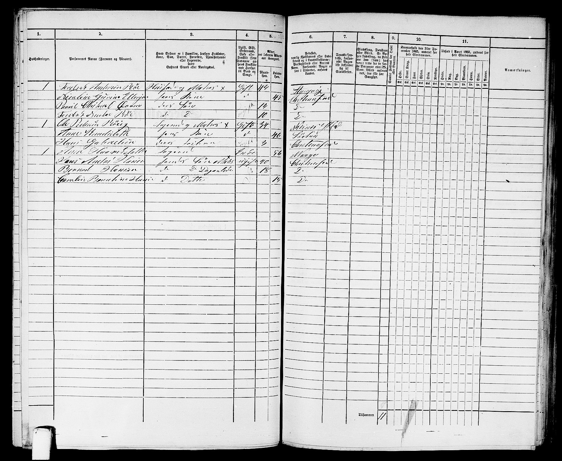 RA, Folketelling 1865 for 1503B Kristiansund prestegjeld, Kristiansund kjøpstad, 1865, s. 737