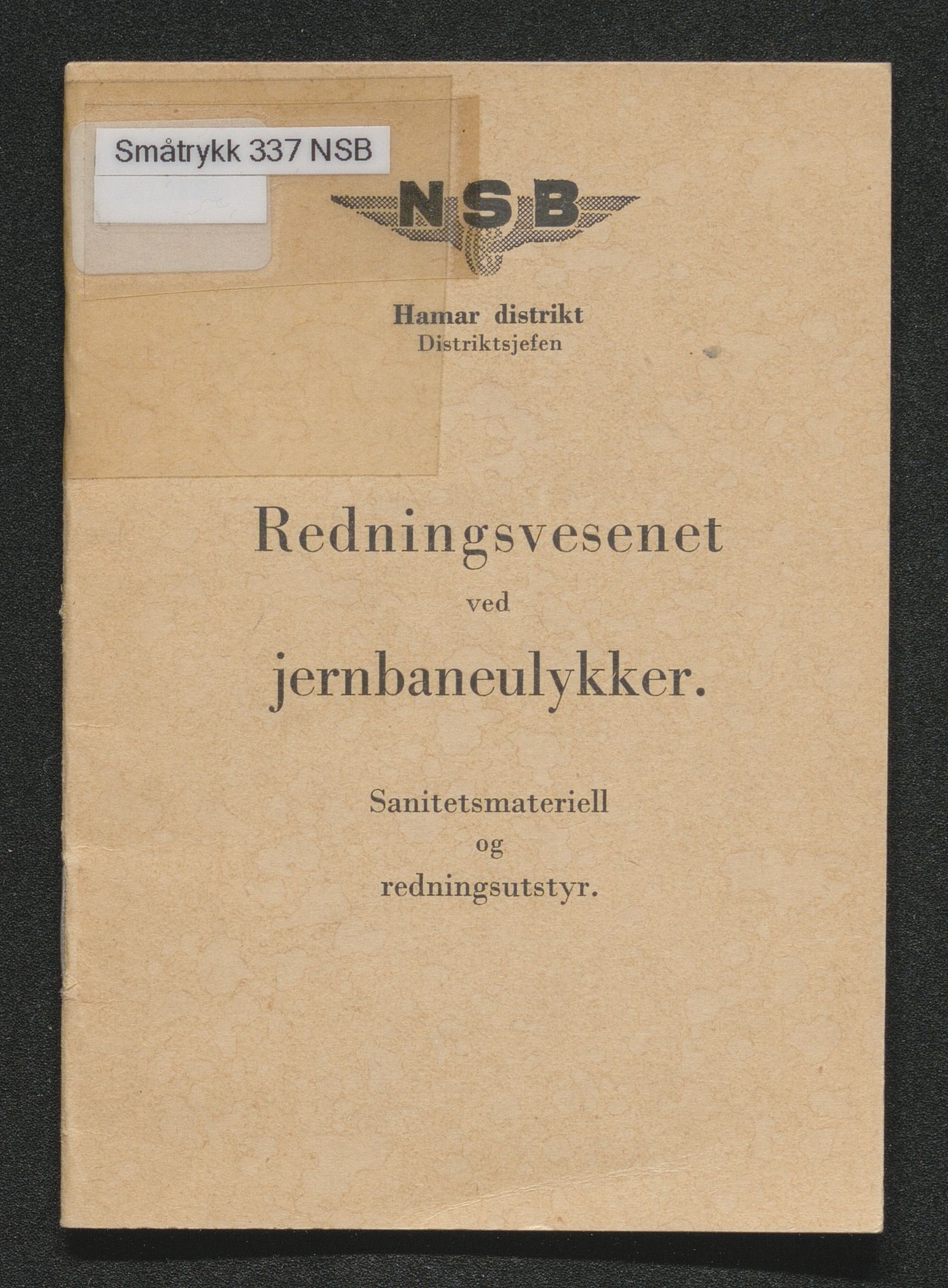 Norges Statsbaner Bibliotek (NSB), SAKO/A-355/F/Fc/L0005/0002: Småtrykk 280 - 349 / Småtrykk 330 - 349, 1886-2006