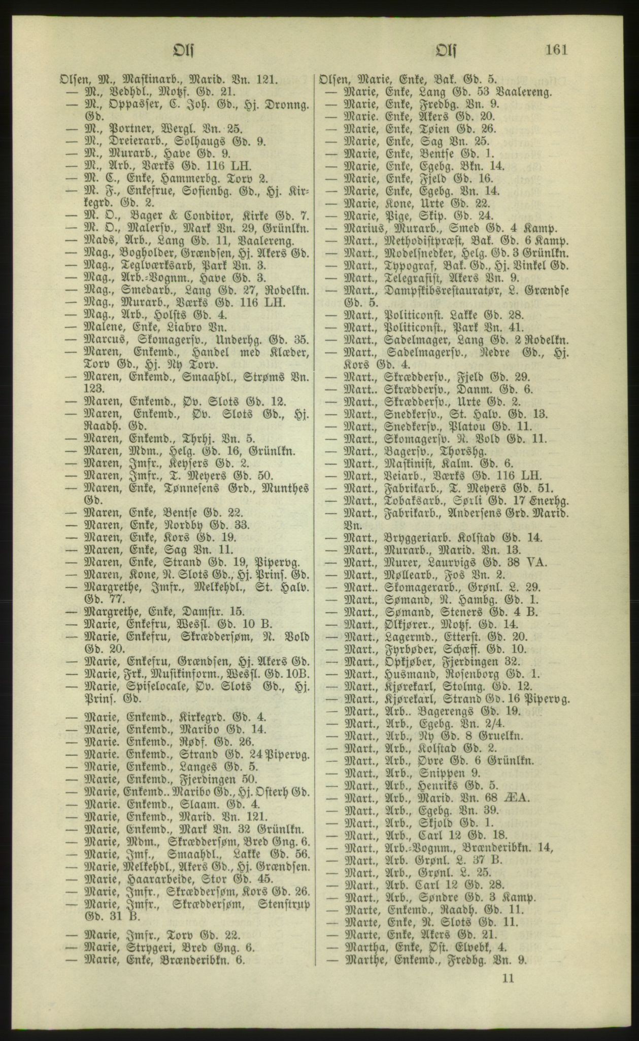 Kristiania/Oslo adressebok, PUBL/-, 1881, s. 161