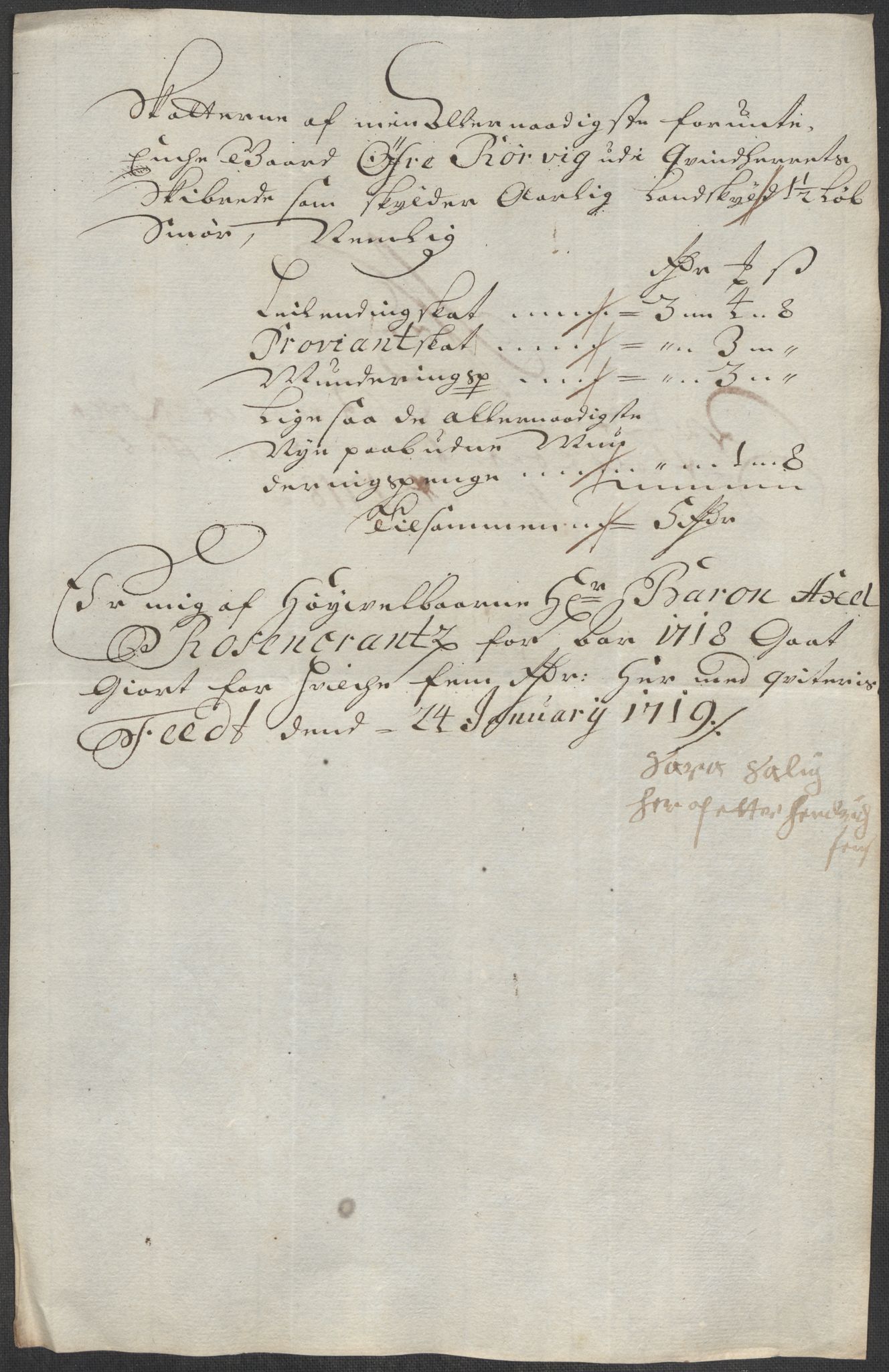 Rentekammeret inntil 1814, Reviderte regnskaper, Fogderegnskap, RA/EA-4092/R49/L3140: Fogderegnskap Rosendal Baroni, 1718-1720, s. 29