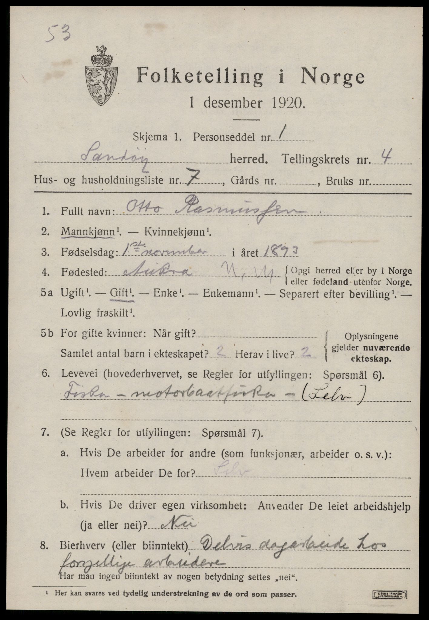 SAT, Folketelling 1920 for 1546 Sandøy herred, 1920, s. 1280
