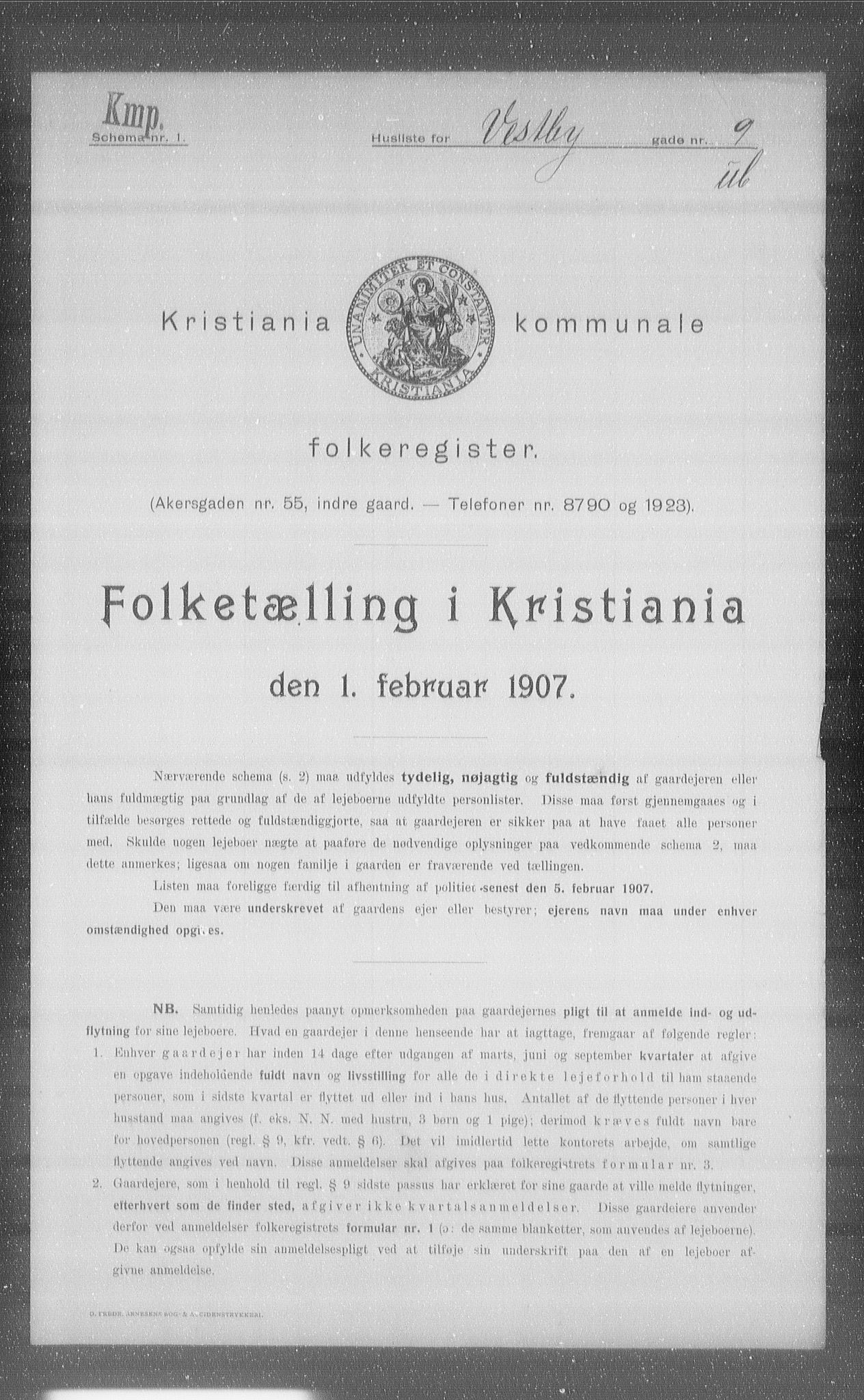 OBA, Kommunal folketelling 1.2.1907 for Kristiania kjøpstad, 1907, s. 62239
