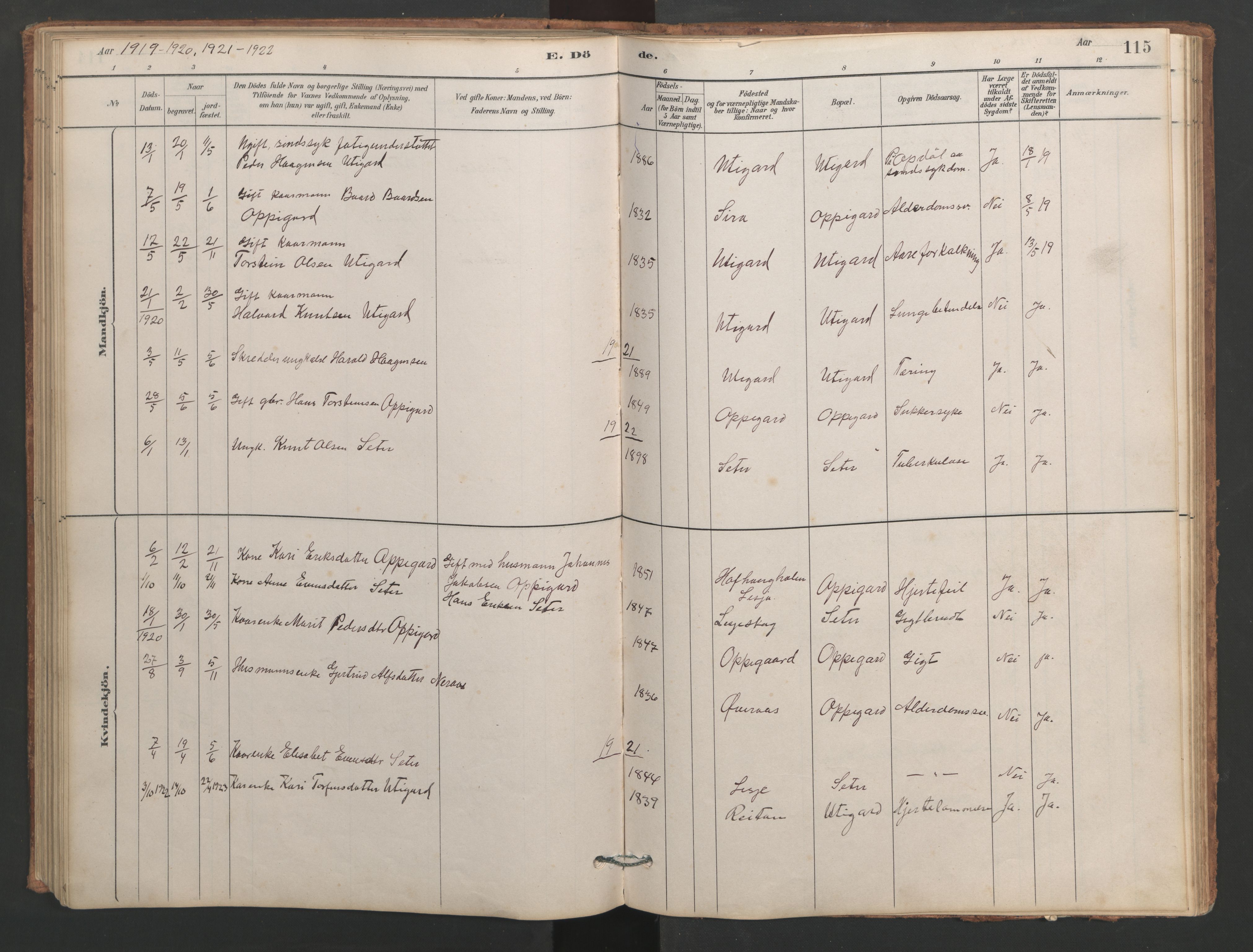 Ministerialprotokoller, klokkerbøker og fødselsregistre - Møre og Romsdal, AV/SAT-A-1454/553/L0642: Klokkerbok nr. 553C01, 1880-1968, s. 115