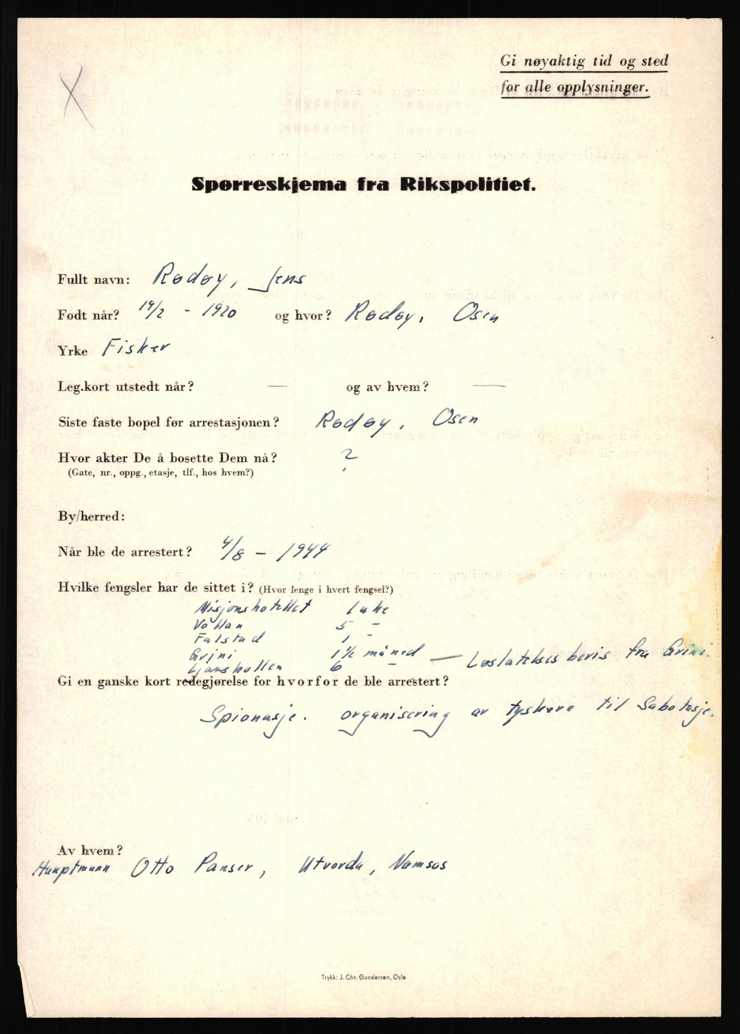 Rikspolitisjefen, AV/RA-S-1560/L/L0014: Pettersen, Aksel - Savosnick, Ernst, 1940-1945, s. 942