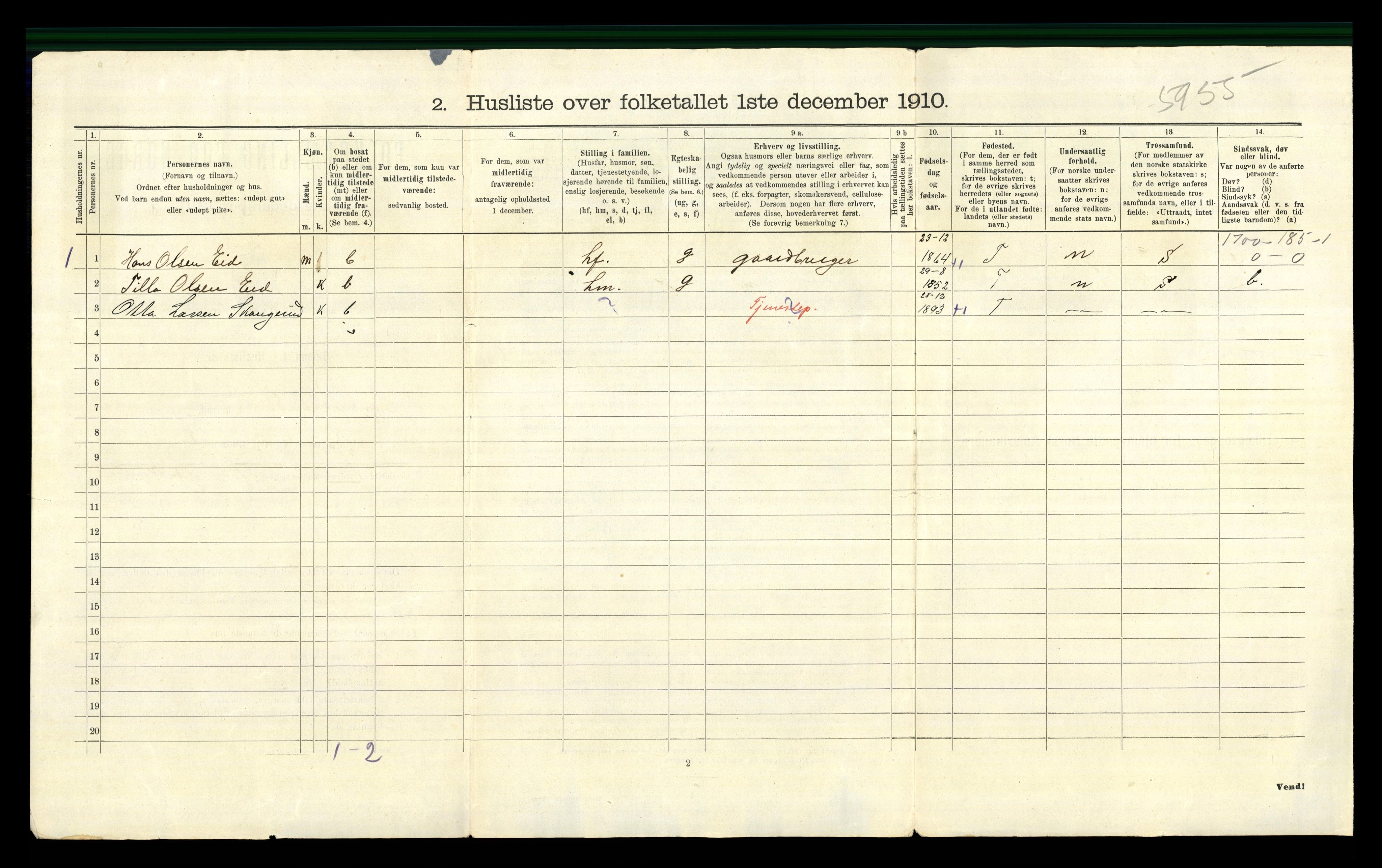 RA, Folketelling 1910 for 0536 Søndre Land herred, 1910, s. 861