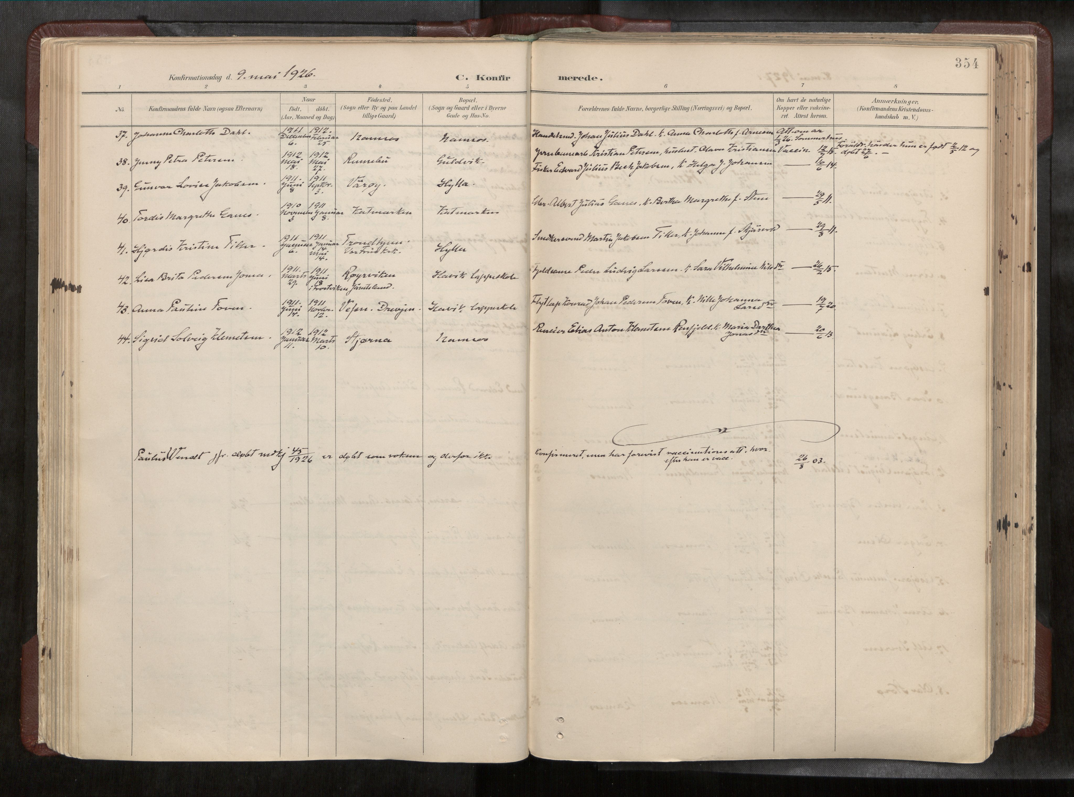 Ministerialprotokoller, klokkerbøker og fødselsregistre - Nord-Trøndelag, AV/SAT-A-1458/768/L0579a: Ministerialbok nr. 768A14, 1887-1931, s. 354