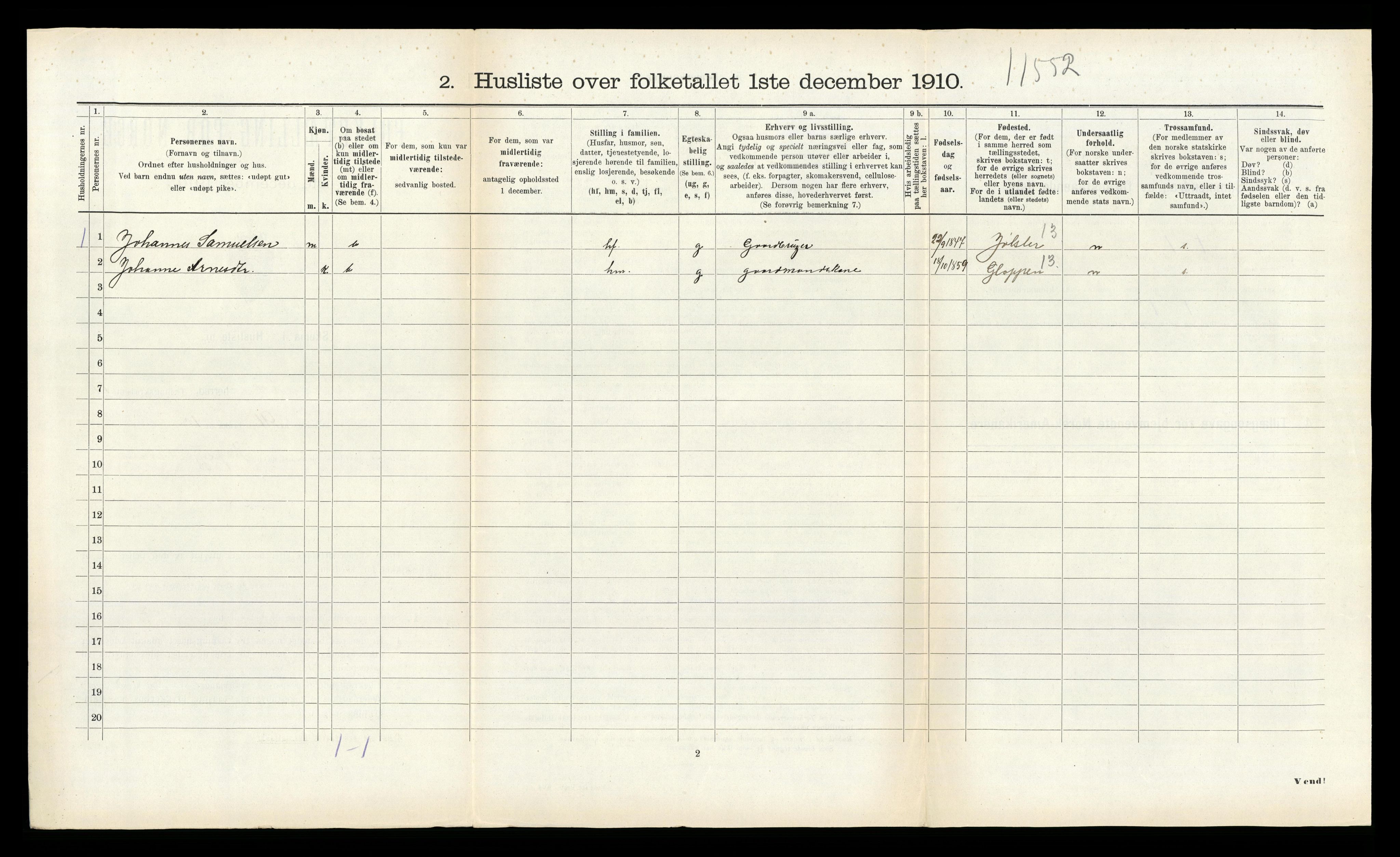 RA, Folketelling 1910 for 1437 Kinn herred, 1910, s. 1089