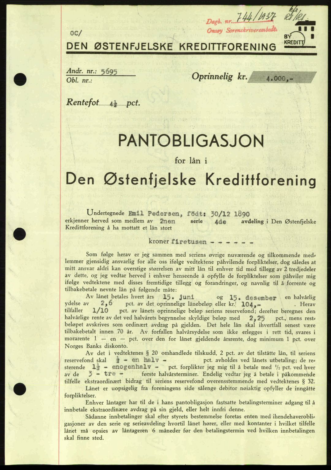 Onsøy sorenskriveri, SAO/A-10474/G/Ga/Gac/L0001: Pantebok nr. B1, 1936-1938, Dagboknr: 744/1937