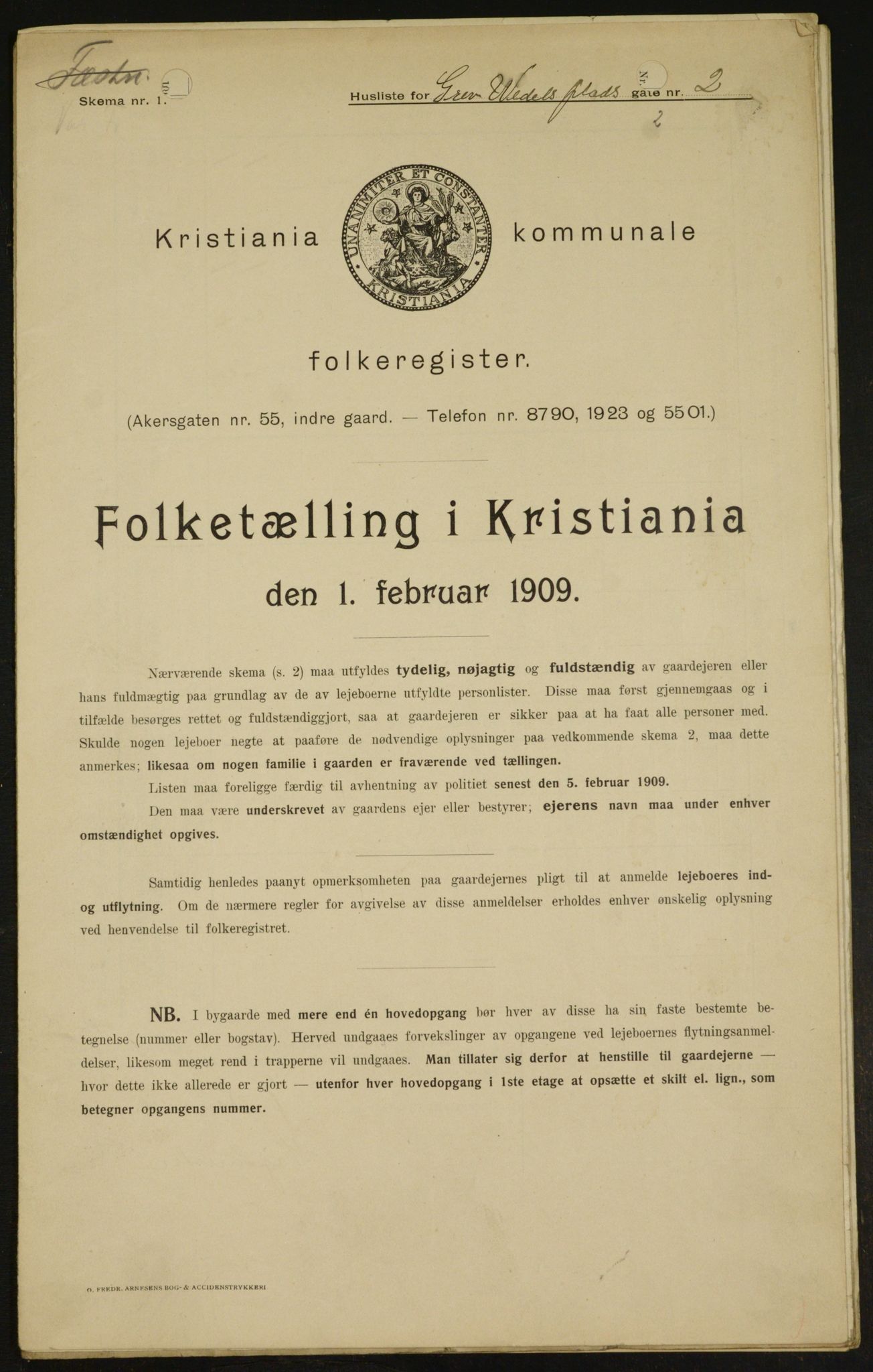 OBA, Kommunal folketelling 1.2.1909 for Kristiania kjøpstad, 1909, s. 27132
