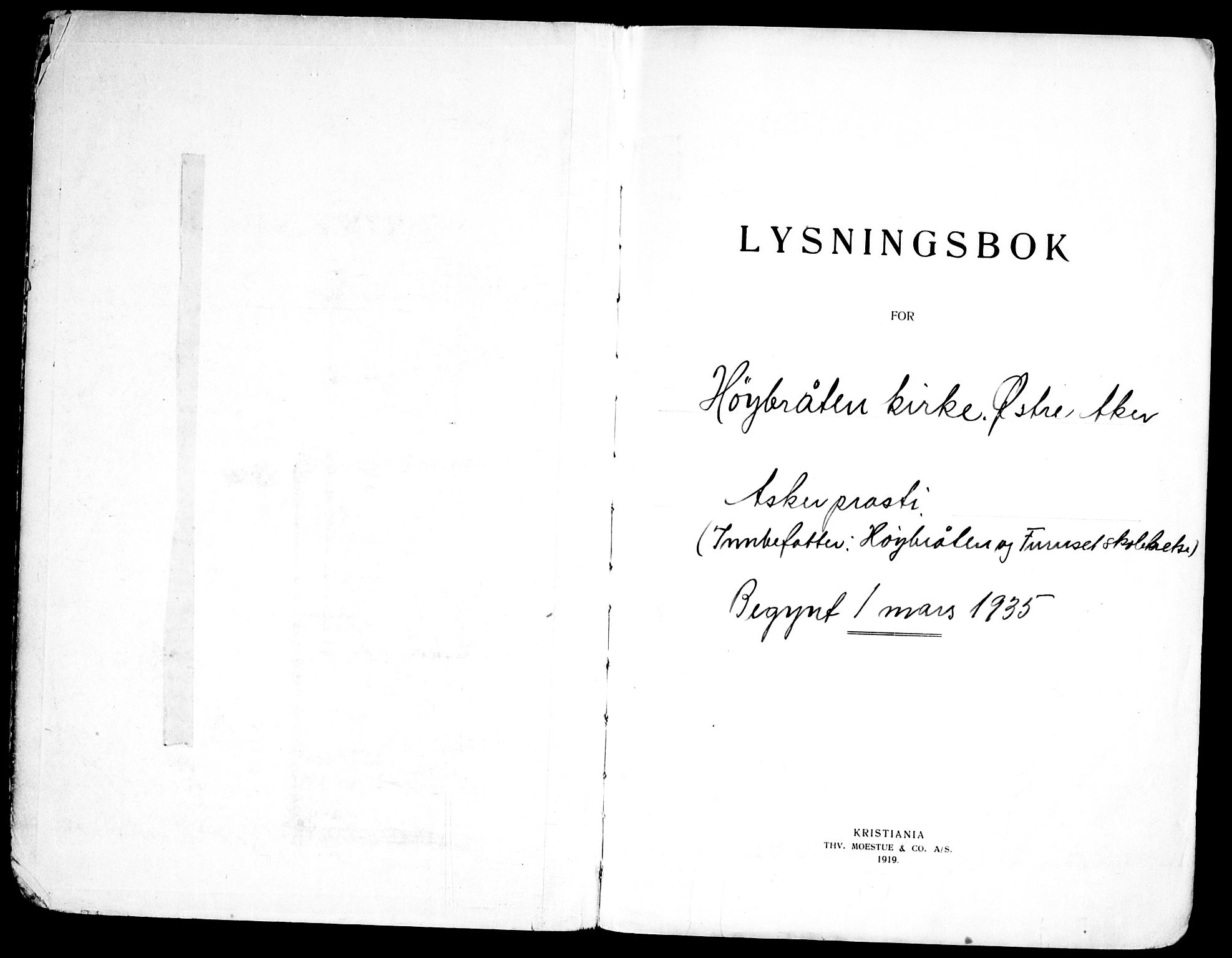 Østre Aker prestekontor Kirkebøker, AV/SAO-A-10840/H/Hc/L0001: Lysningsprotokoll nr. III 1, 1935-1969