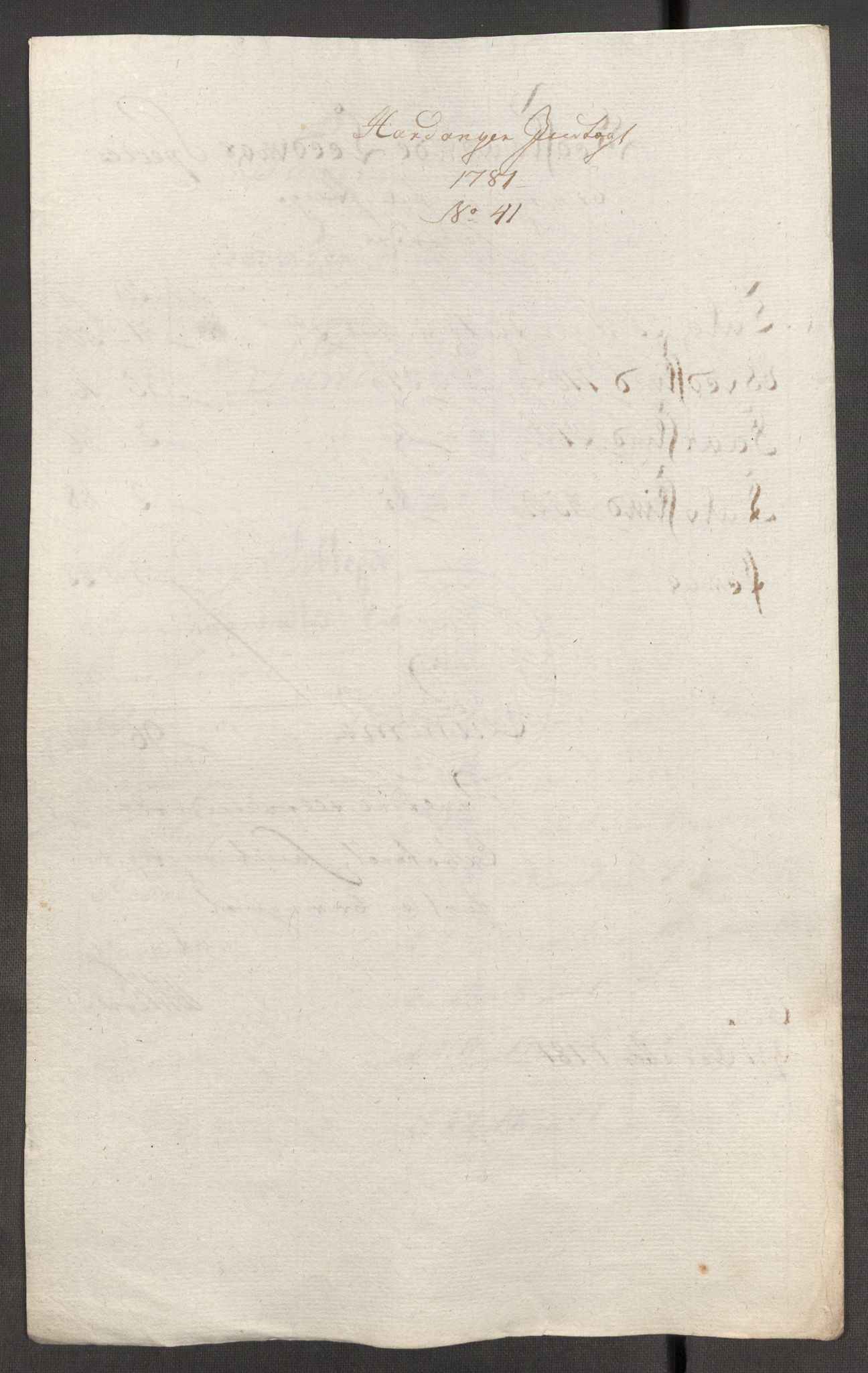 Rentekammeret inntil 1814, Reviderte regnskaper, Fogderegnskap, RA/EA-4092/R48/L3097: Fogderegnskap Sunnhordland og Hardanger, 1781, s. 275