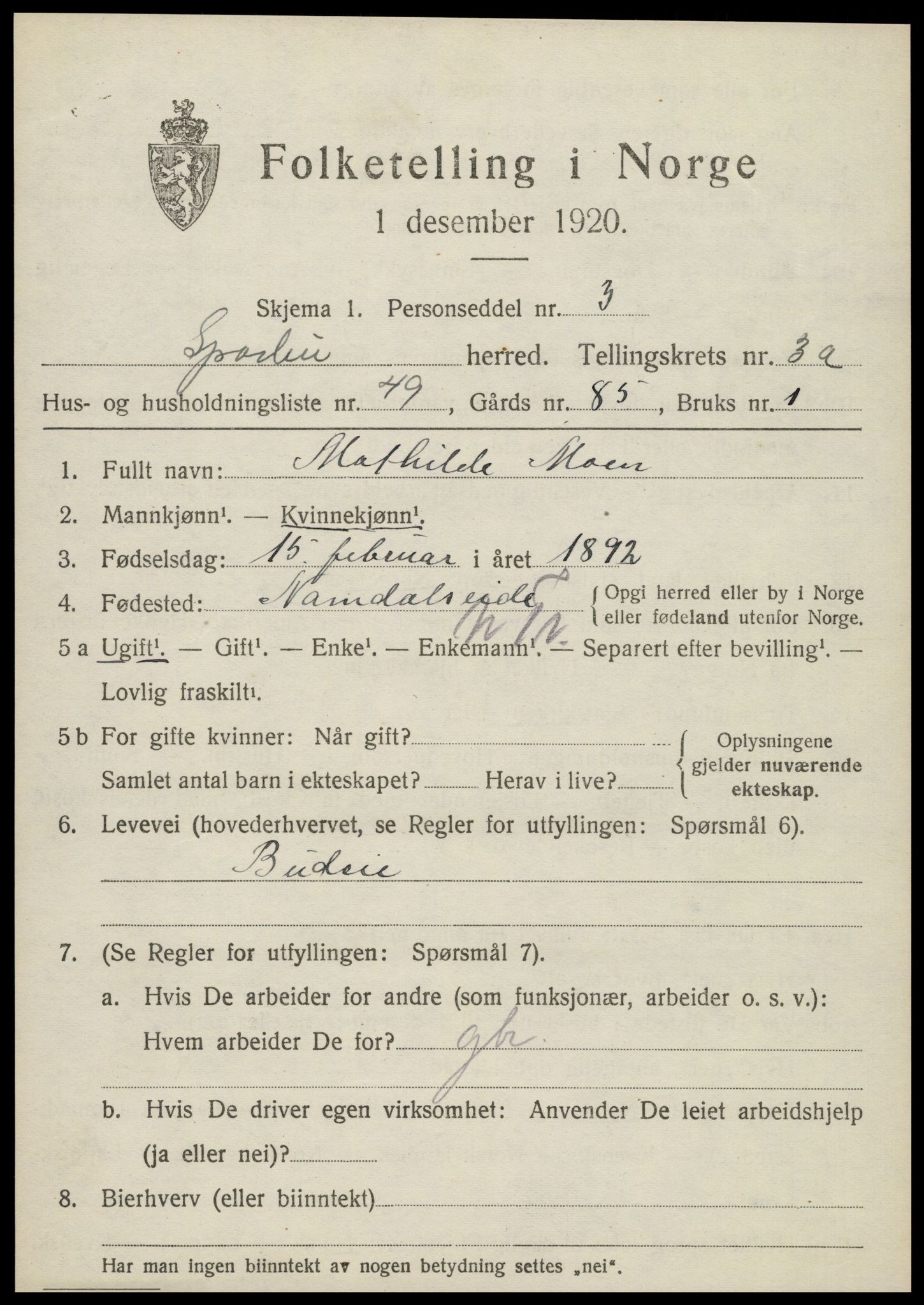 SAT, Folketelling 1920 for 1731 Sparbu herred, 1920, s. 4817