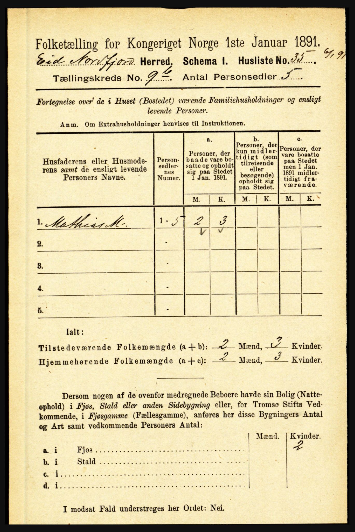 RA, Folketelling 1891 for 1443 Eid herred, 1891, s. 2477