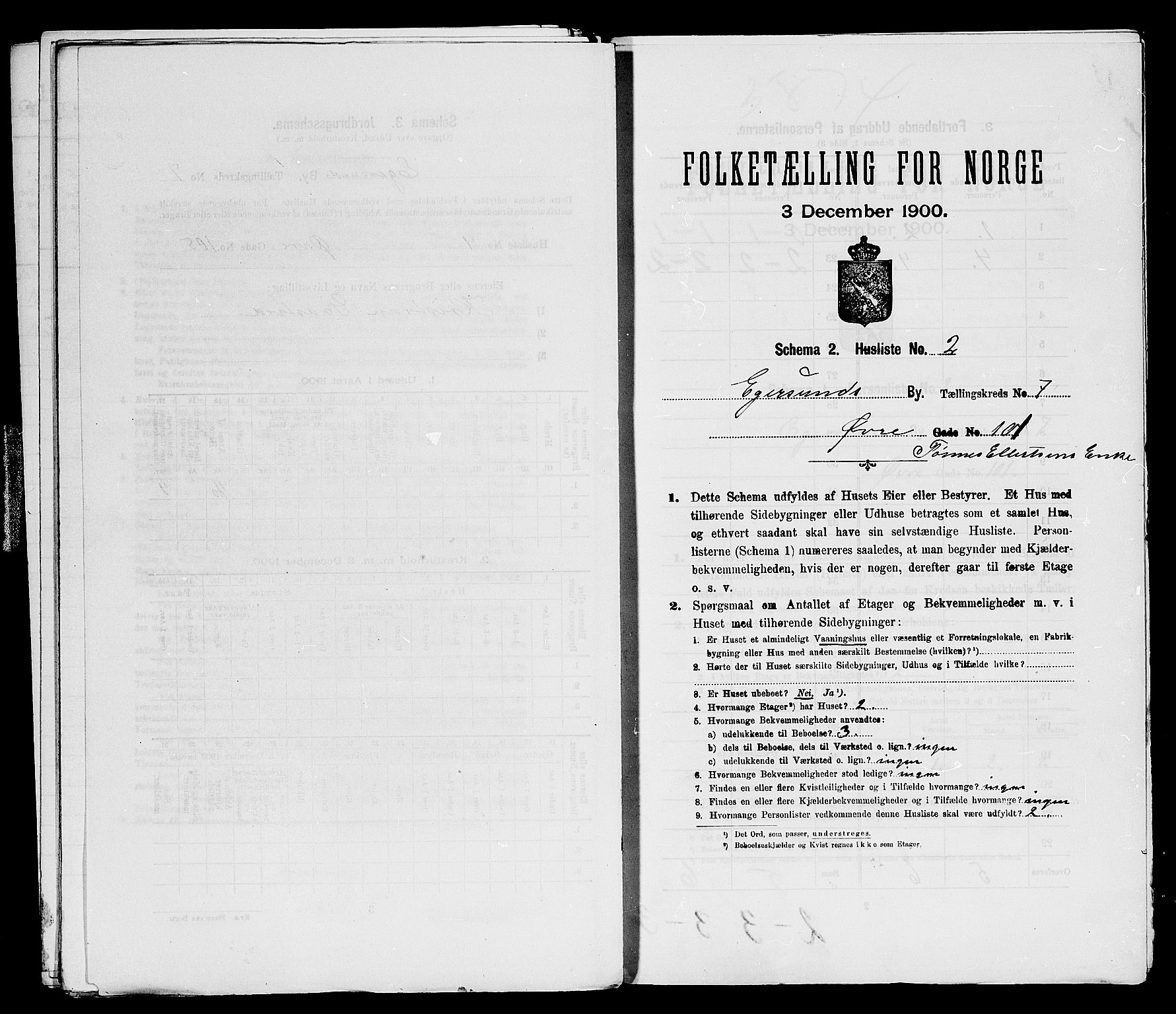 SAST, Folketelling 1900 for 1101 Egersund ladested, 1900, s. 610