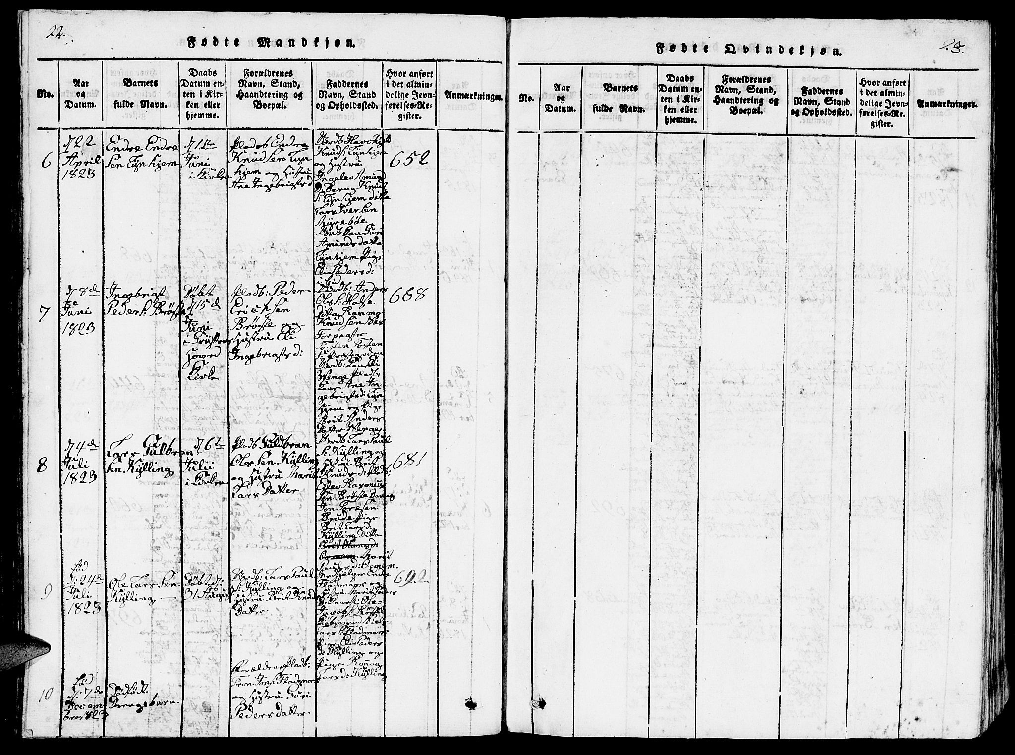 Ministerialprotokoller, klokkerbøker og fødselsregistre - Møre og Romsdal, AV/SAT-A-1454/546/L0595: Klokkerbok nr. 546C01, 1818-1836, s. 22-23