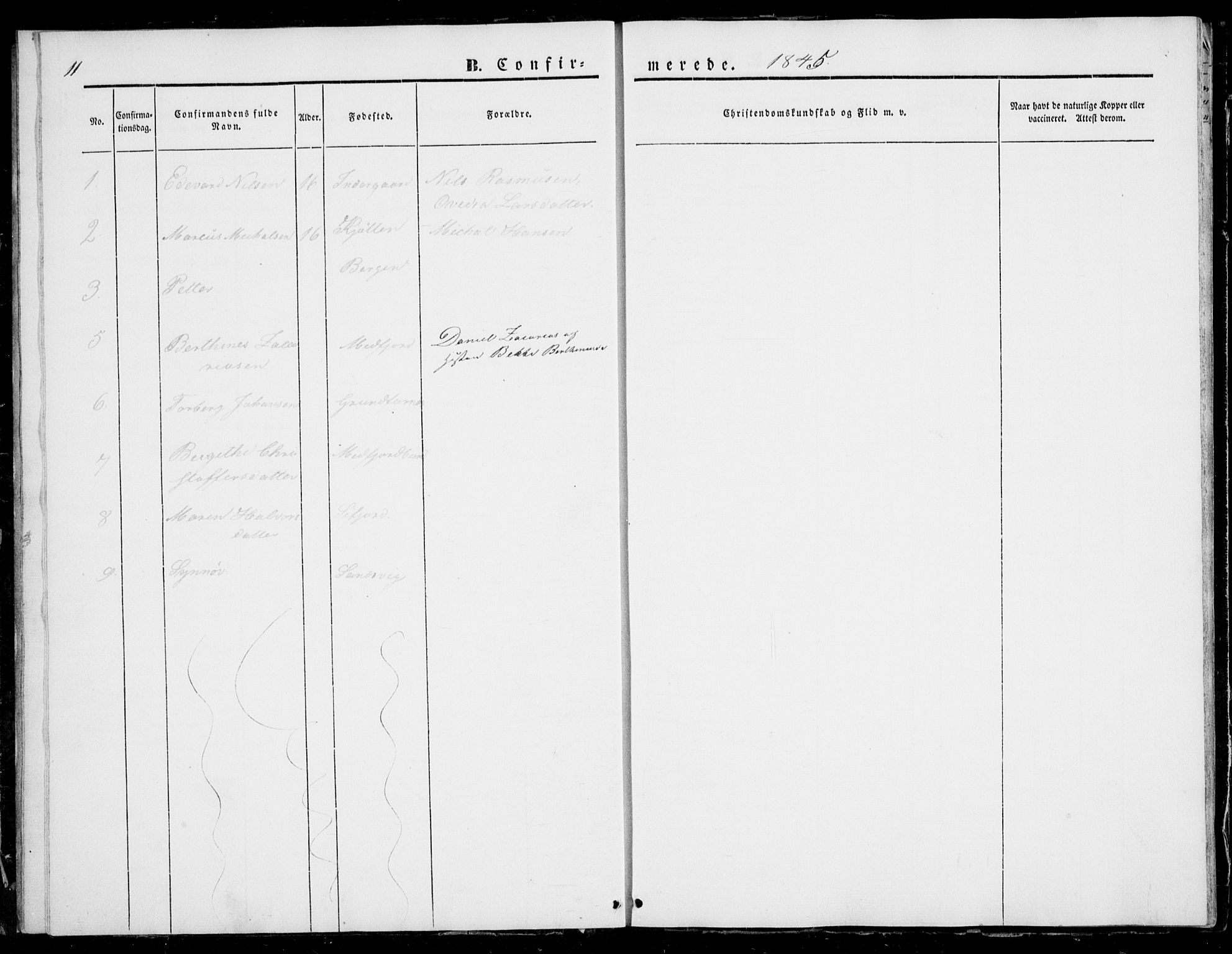Berg sokneprestkontor, SATØ/S-1318/G/Ga/Gab/L0001klokker: Klokkerbok nr. 1, 1843-1851, s. 11